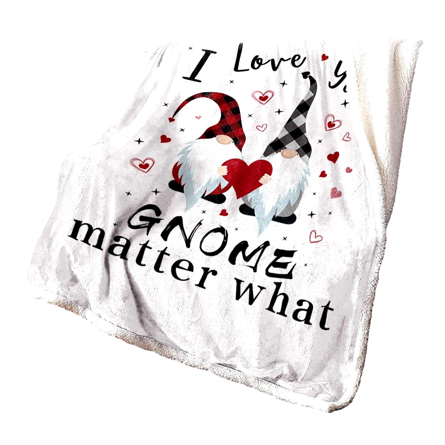 CozySherpa Fleece Blanket - Plush, Warm, Fuzzy Throw for Couch, Bed, Camping, Nursery - Perfect for Women & Men (Twin, 40x50 inch, Gnome Love)