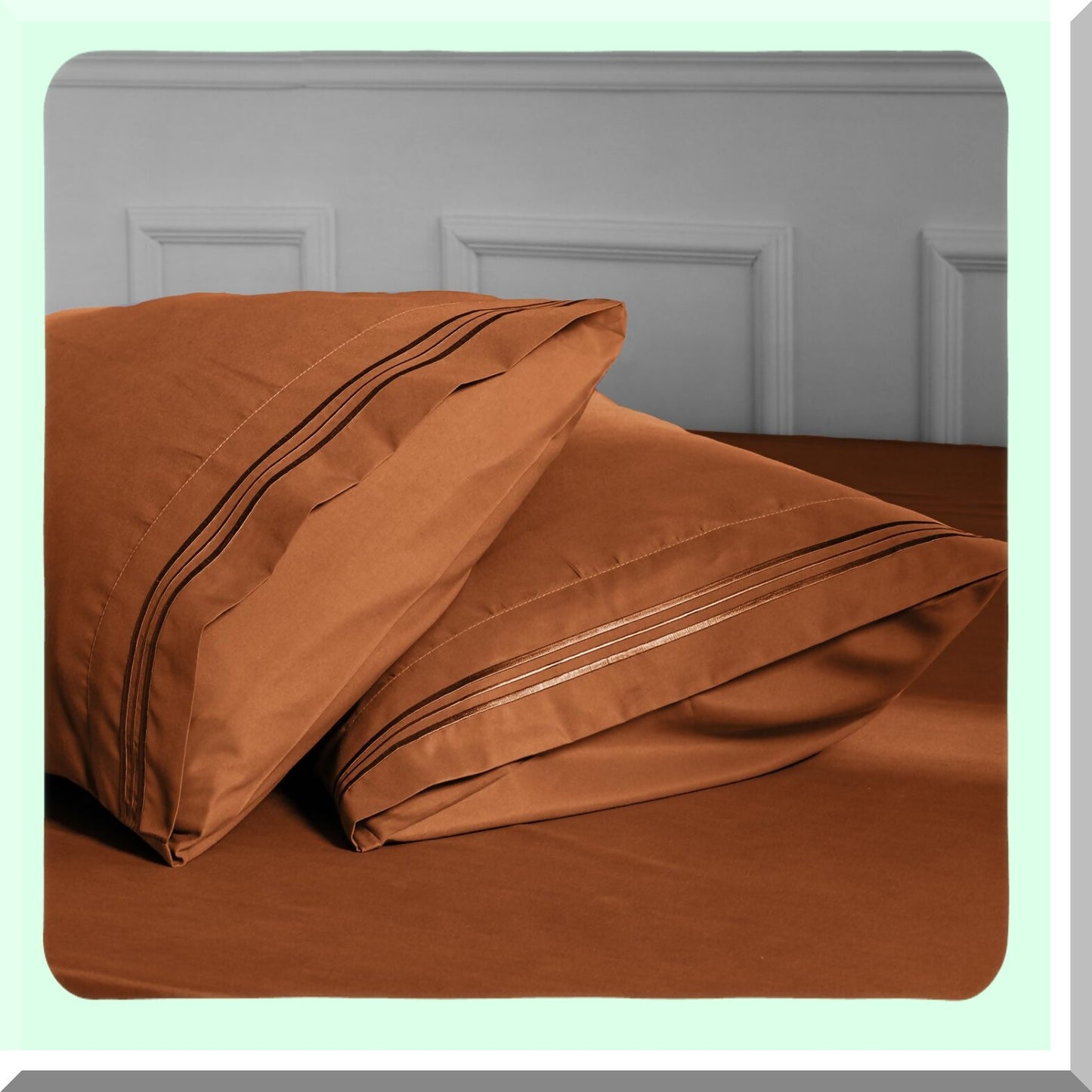 UltraSoft Caramel Pumpkin Microfiber Pillowcase Set - 1800 Thread Count Standard Size Pillow Covers - Wrinkle Resistant Envelope Closure - 20" x 26"
