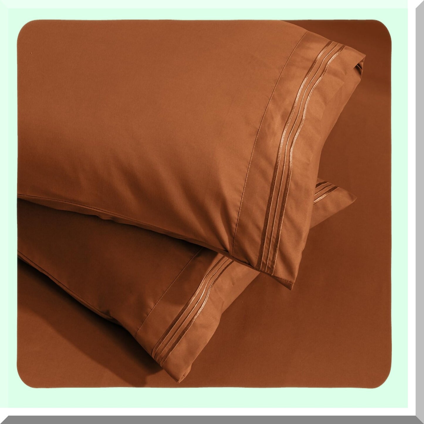 UltraSoft Caramel Pumpkin Microfiber Pillowcase Set - 1800 Thread Count Standard Size Pillow Covers - Wrinkle Resistant Envelope Closure - 20" x 26"