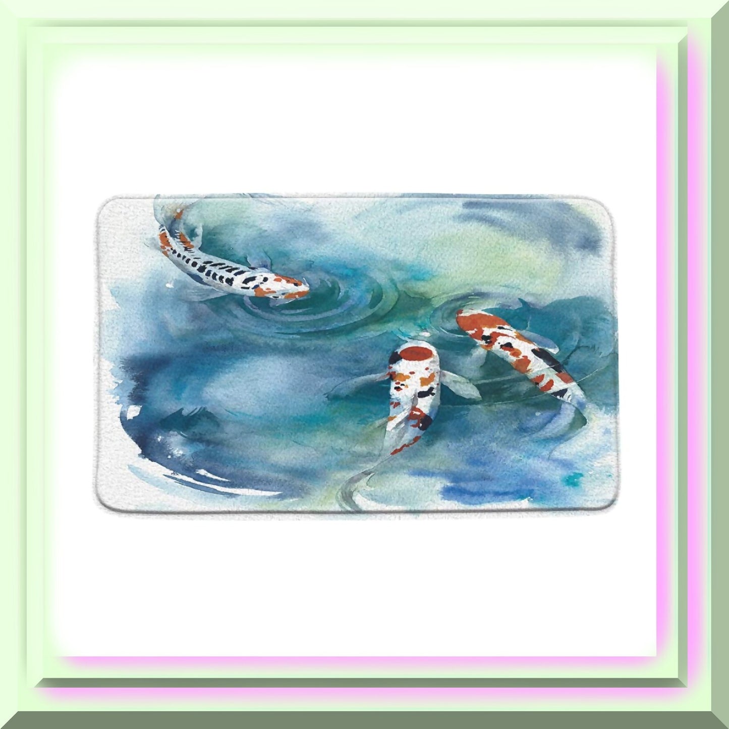 Koi Fish Bath Mat Red 18x30 Inch
