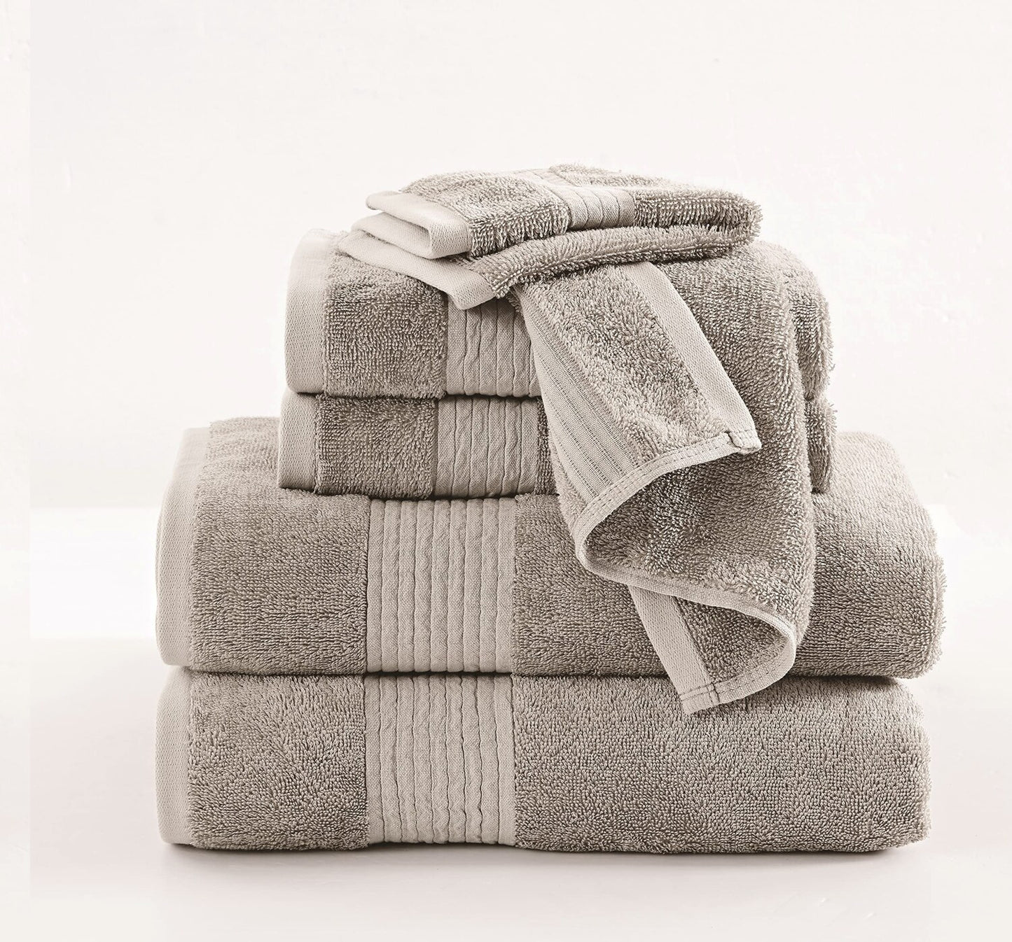 Cotton Tencel 6-Piece Towel Set Khaki