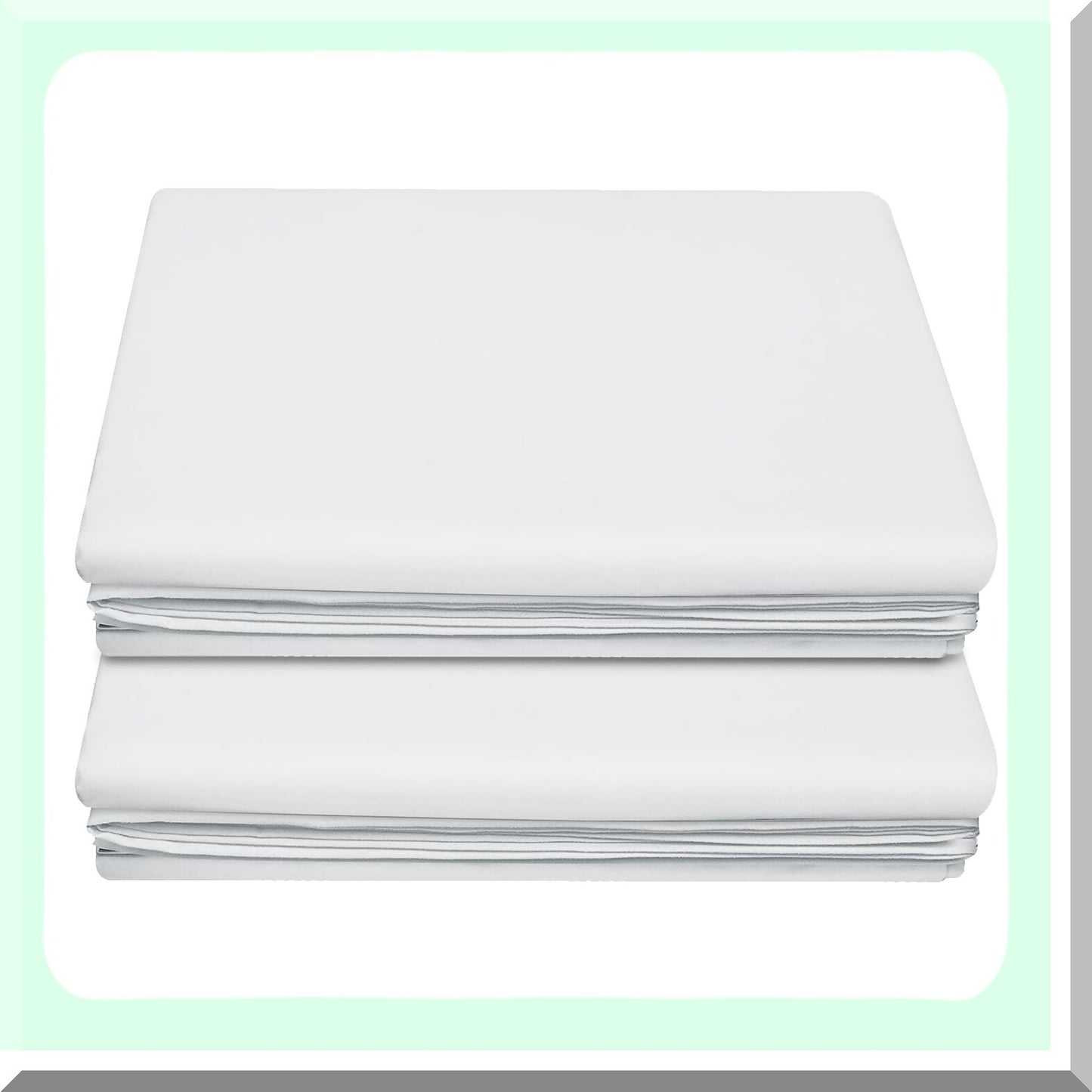 BreathEasy Flat Sheet Set - 2-Pack Super Soft Microfiber Bedding - Wrinkle Free Lightweight Bed Sheet - Easy Care Machine Washable - White Queen Size