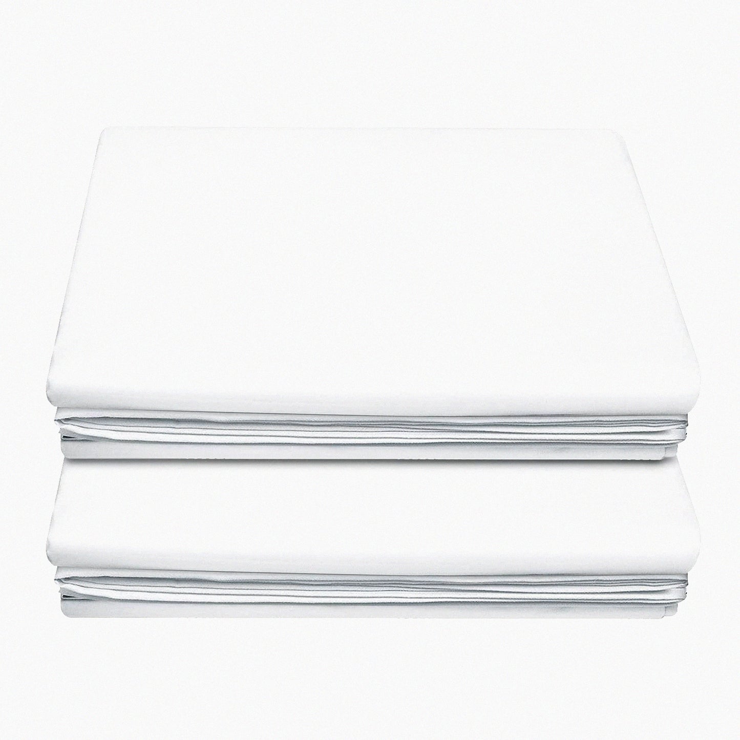 BreathEasy Flat Sheet Set - 2-Pack Super Soft Microfiber Bedding - Wrinkle Free Lightweight Bed Sheet - Easy Care Machine Washable - White Queen Size