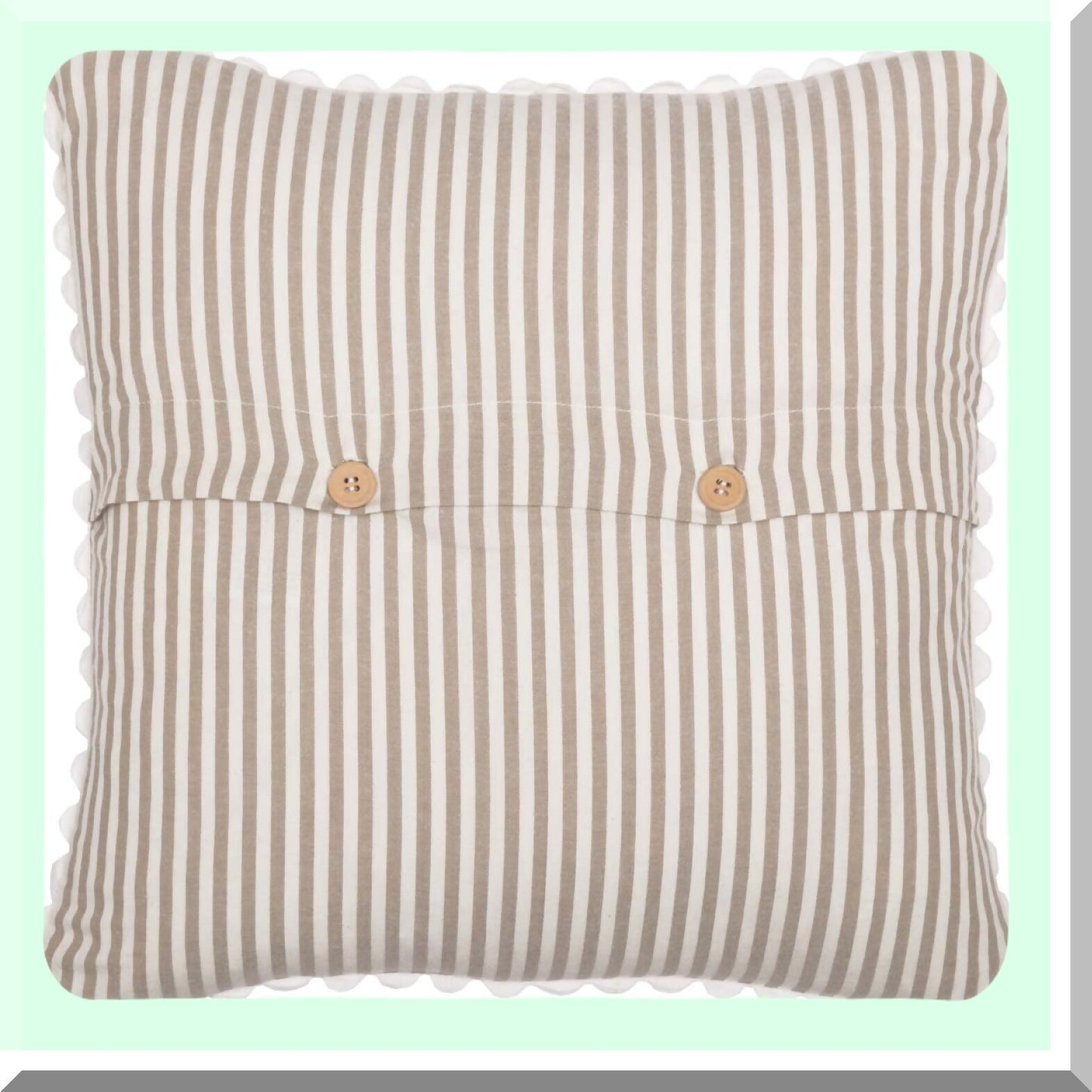 Rustic Chic Taupe Ticking Pillow Cover - 18x18 - Farmhouse Decor - Neutral Home Accent - Country Style Cushion Case