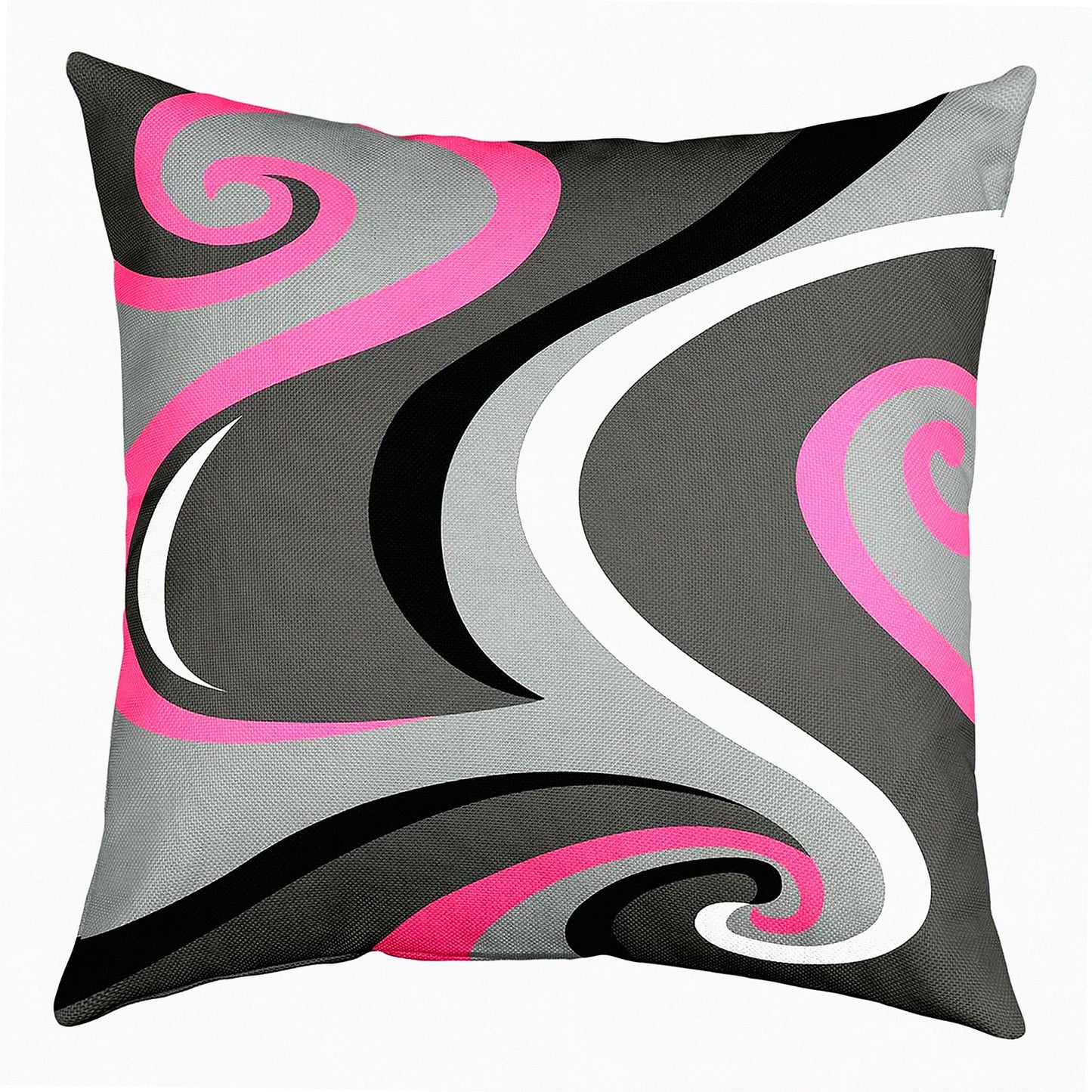 Pink Grey Stripes Geometric Square Pillow Covers Set - Modern Art Cushion Cases for Couch Sofa Bedroom Living Room - Decorative Striped Pillowcases 16x16 Inches Pack of 4