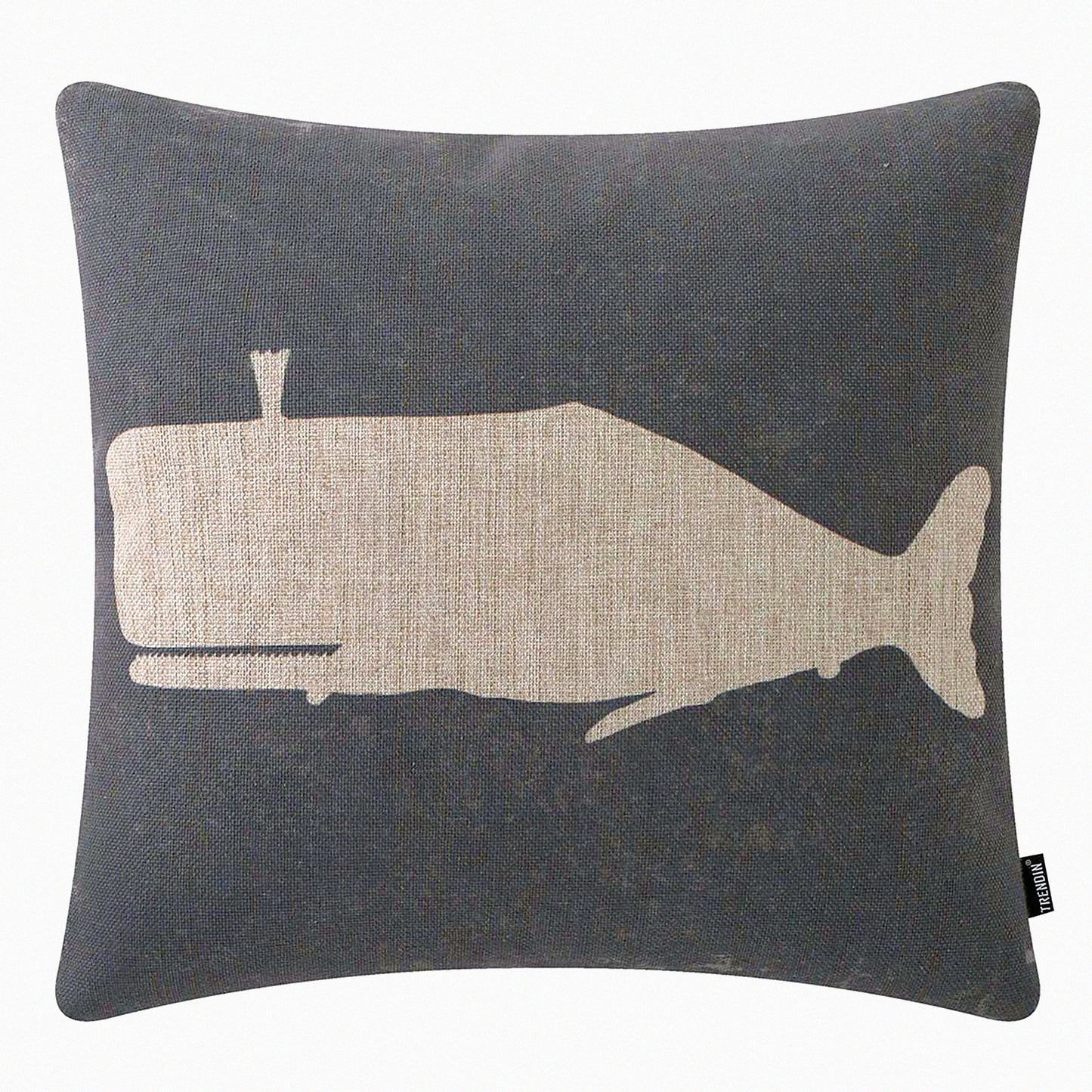 Oceanic Dream Pillowcase - Whale Decorative Cushion Cover for Sofa, Couch, Bed - Sea Life Nautical Linen Throw Pillow Cover 18x18 inch - PL734TR