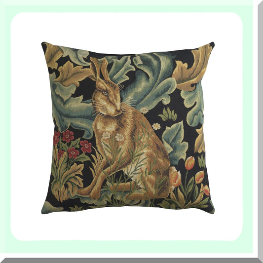 Boho Hare Jacquard Pillow Covers - Cozy Living Room Decor - 18x18 Square Cases - European Cotton - Brown Woven - Bedroom Accent
