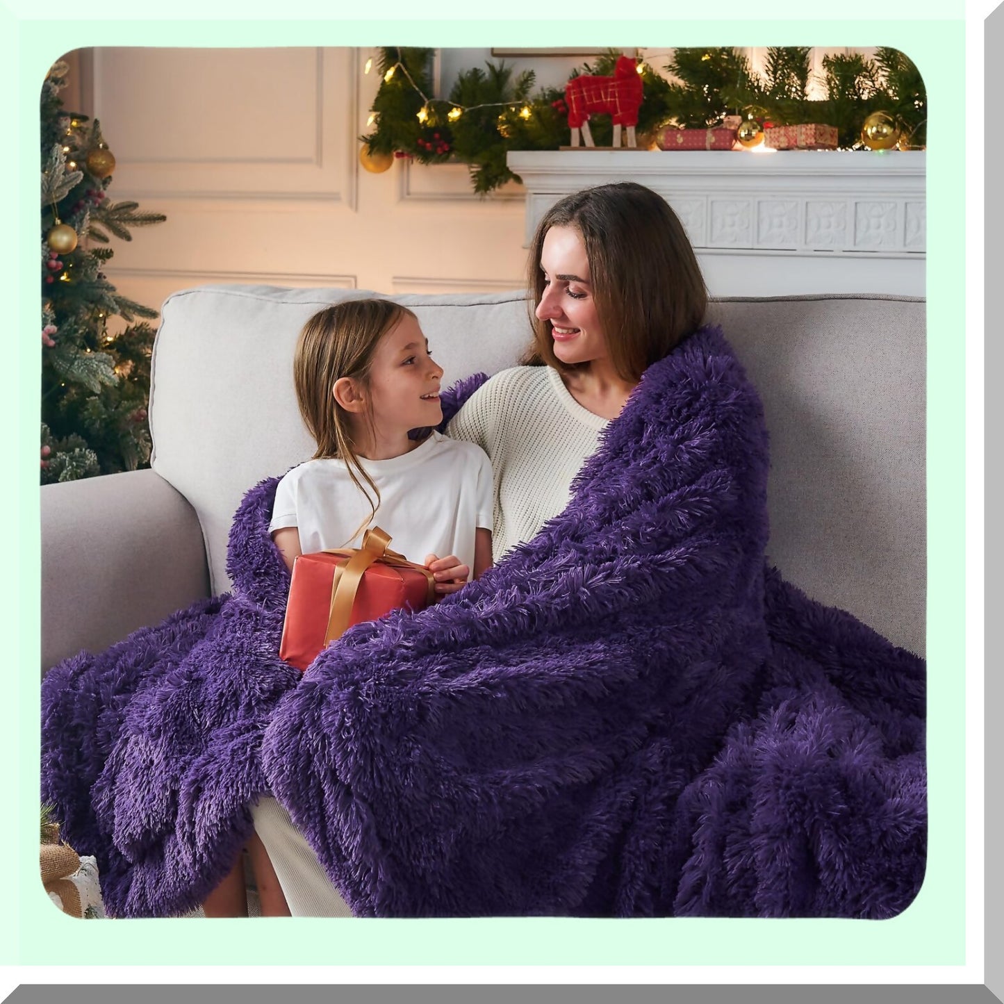 UltraSoft Purple Shaggy Throw Blanket - Cozy Plush Fuzzy Blanket for Couch, Sofa, or Bed (50"x60")"