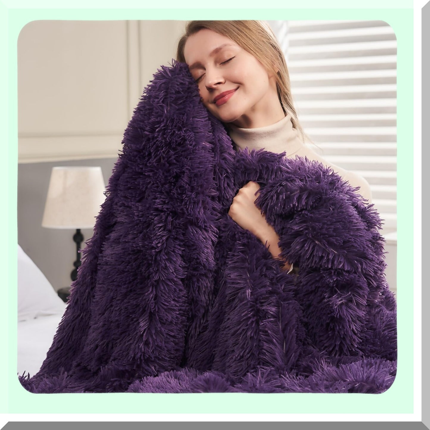 UltraSoft Purple Shaggy Throw Blanket - Cozy Plush Fuzzy Blanket for Couch, Sofa, or Bed (50"x60")"