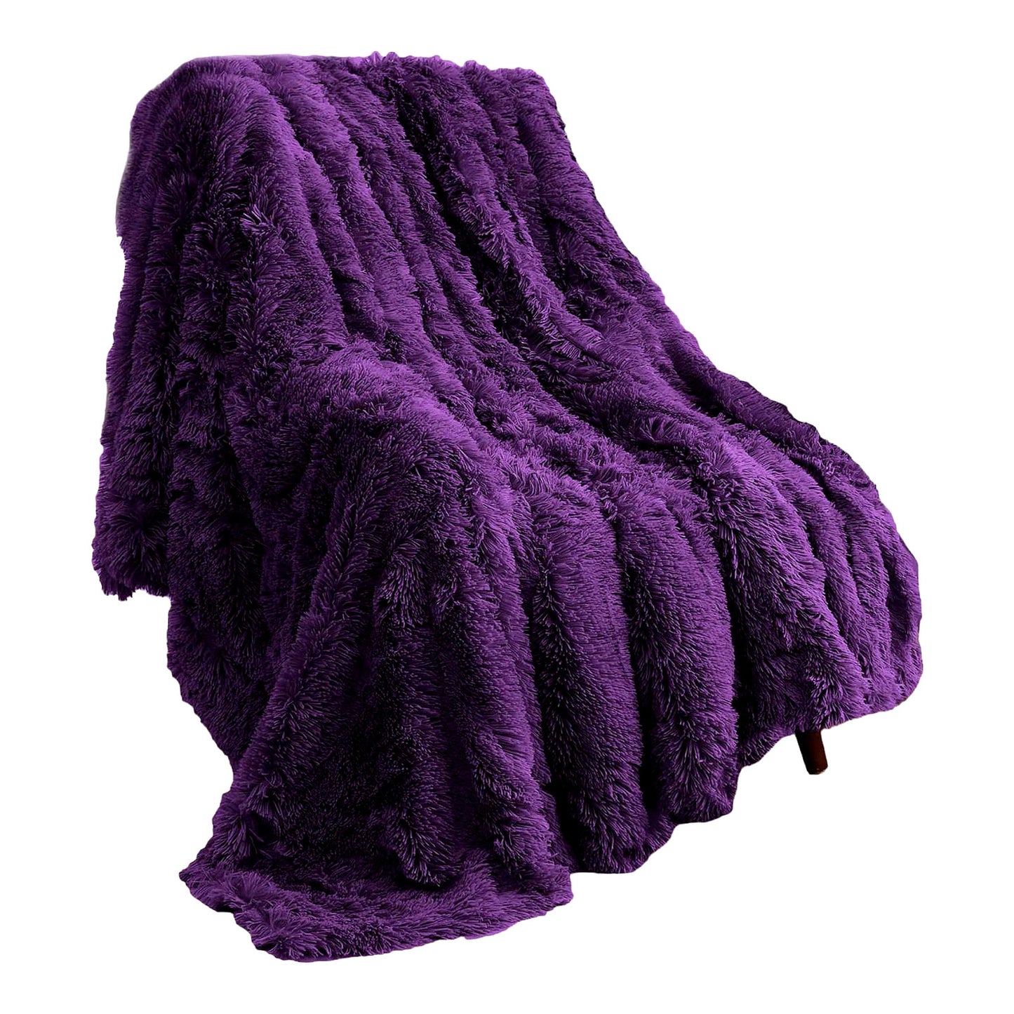 UltraSoft Purple Shaggy Throw Blanket - Cozy Plush Fuzzy Blanket for Couch, Sofa, or Bed (50"x60")"