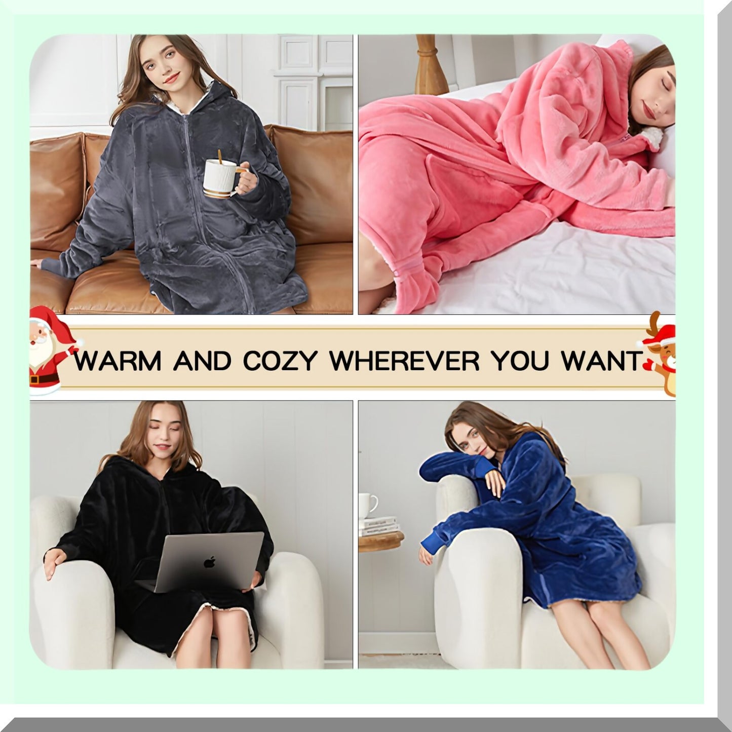 Ultimate Cozy Sherpa Hoodie: Oversized Sweatshirt with Zipper & Giant Pocket for Adults