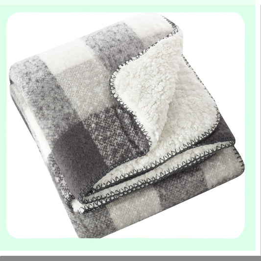 Sevan Sherpa Comfort Throw - Grey Mohair Design, 50"x60""