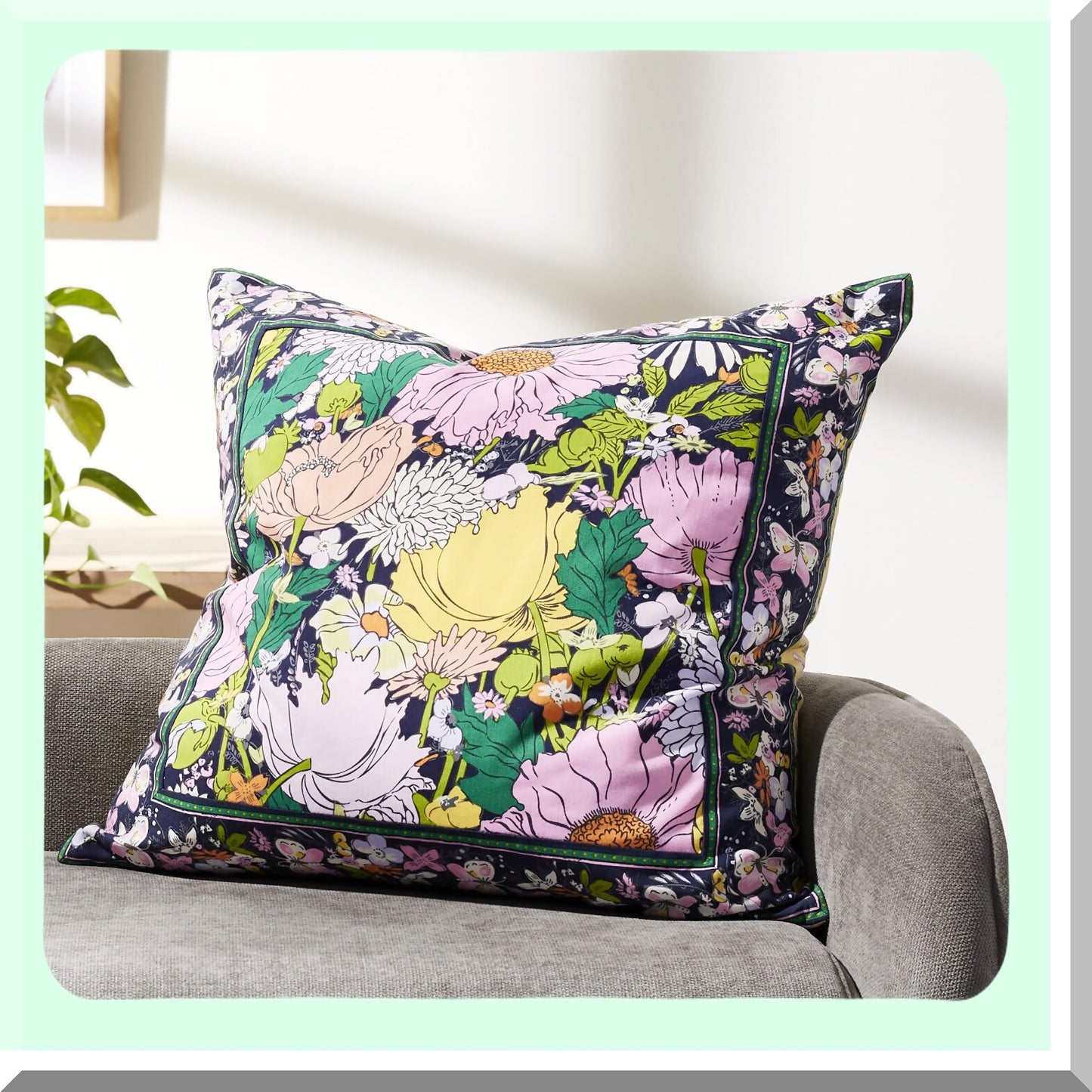 Bloom Boom Cotton Bliss Pillow Cover - Hypoallergenic Insert, Decorative Throw, Recycled Cotton - Women's One Size