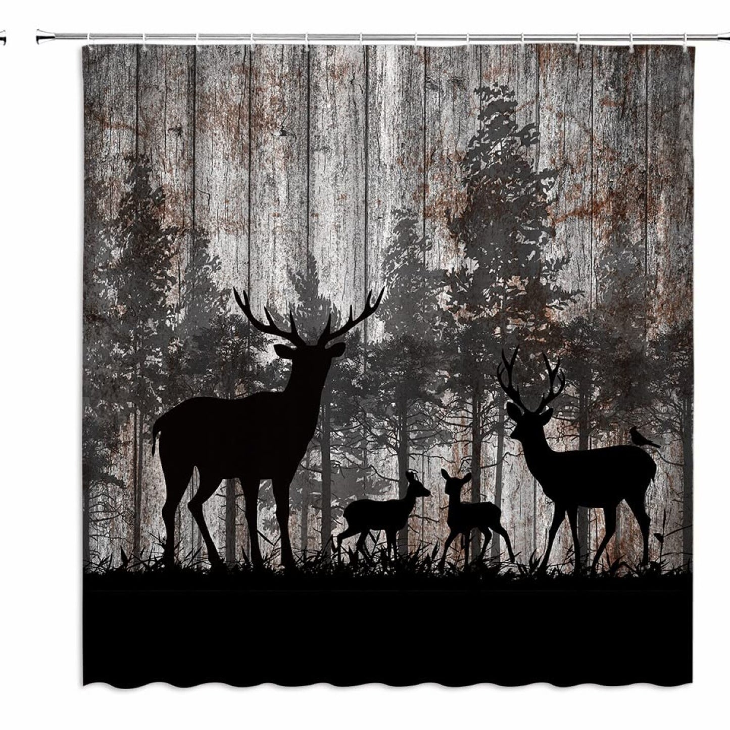 Rustic Deer Shower Curtain 70x70 inches