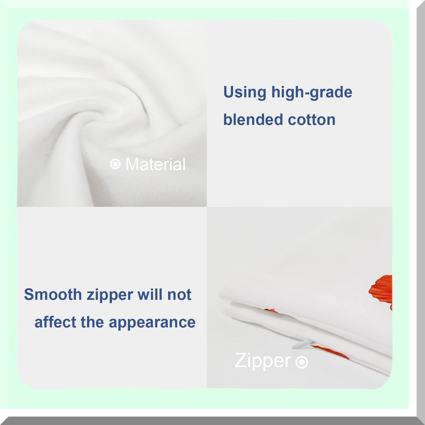 Poppy Blossom Beauty Throw Pillow Covers - Set of 2, Double Sided Decorative Cushion Cover for Sofa, 18 x 18 Inches, Red Crimson White Nature Floral Design