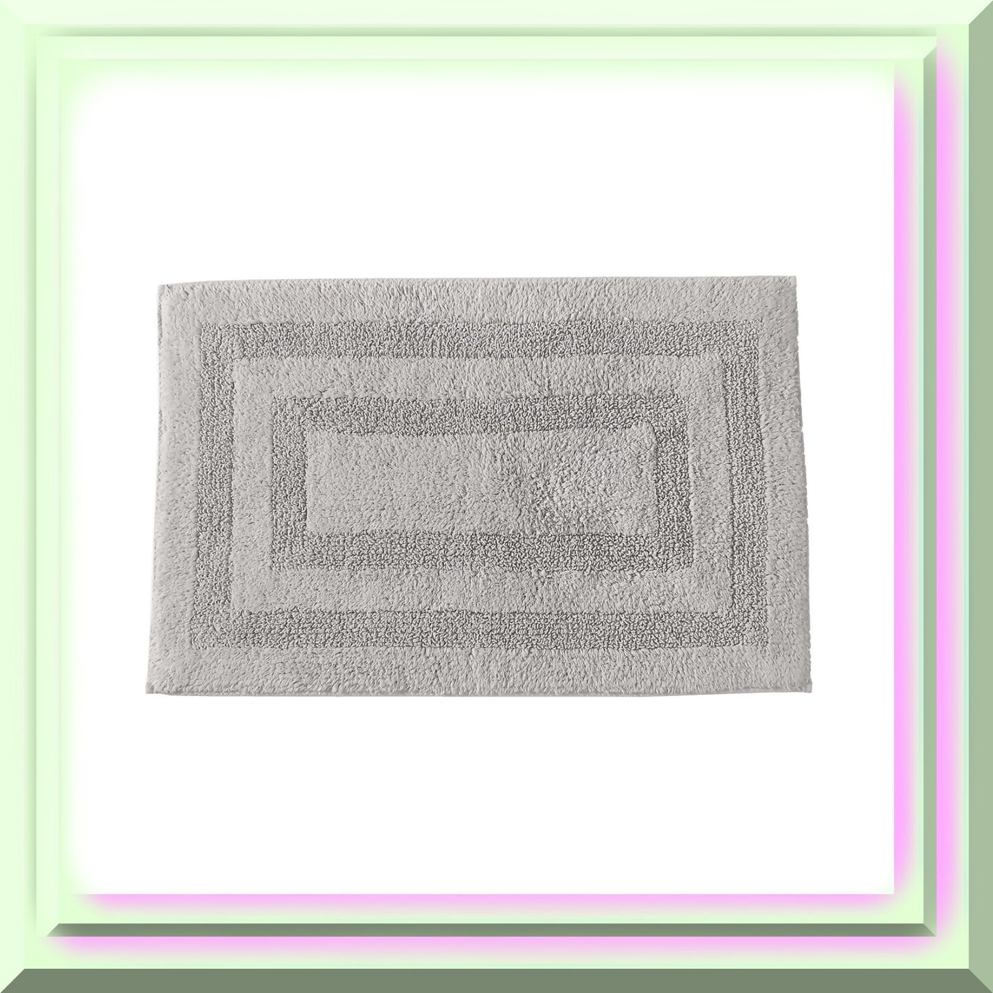 Set of 2 Cotton Reversible Bath Rugs 17x24 and 20x32