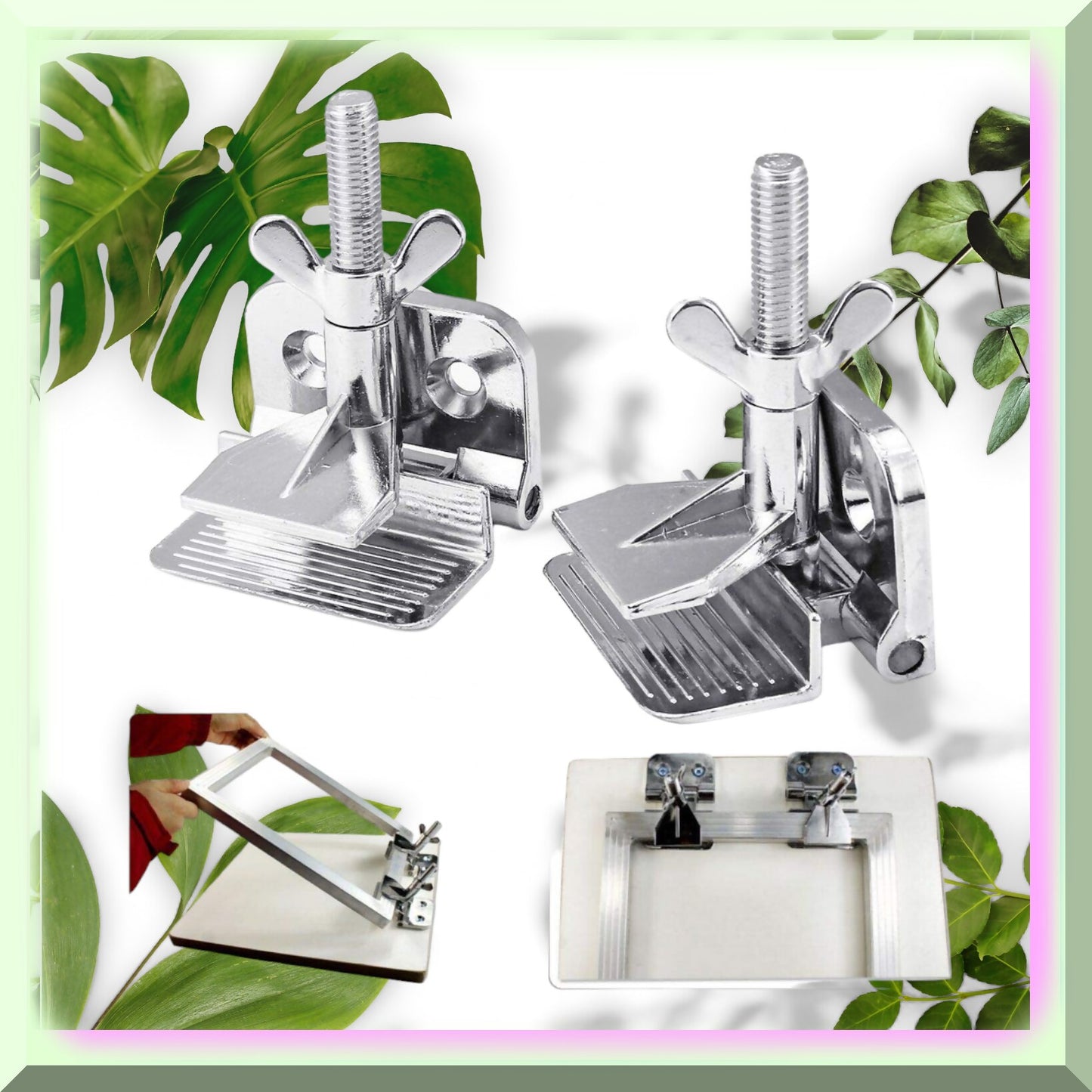 Heavy Duty Zinc Alloy Butterfly Print Screen Clamp Set 2 pcs
