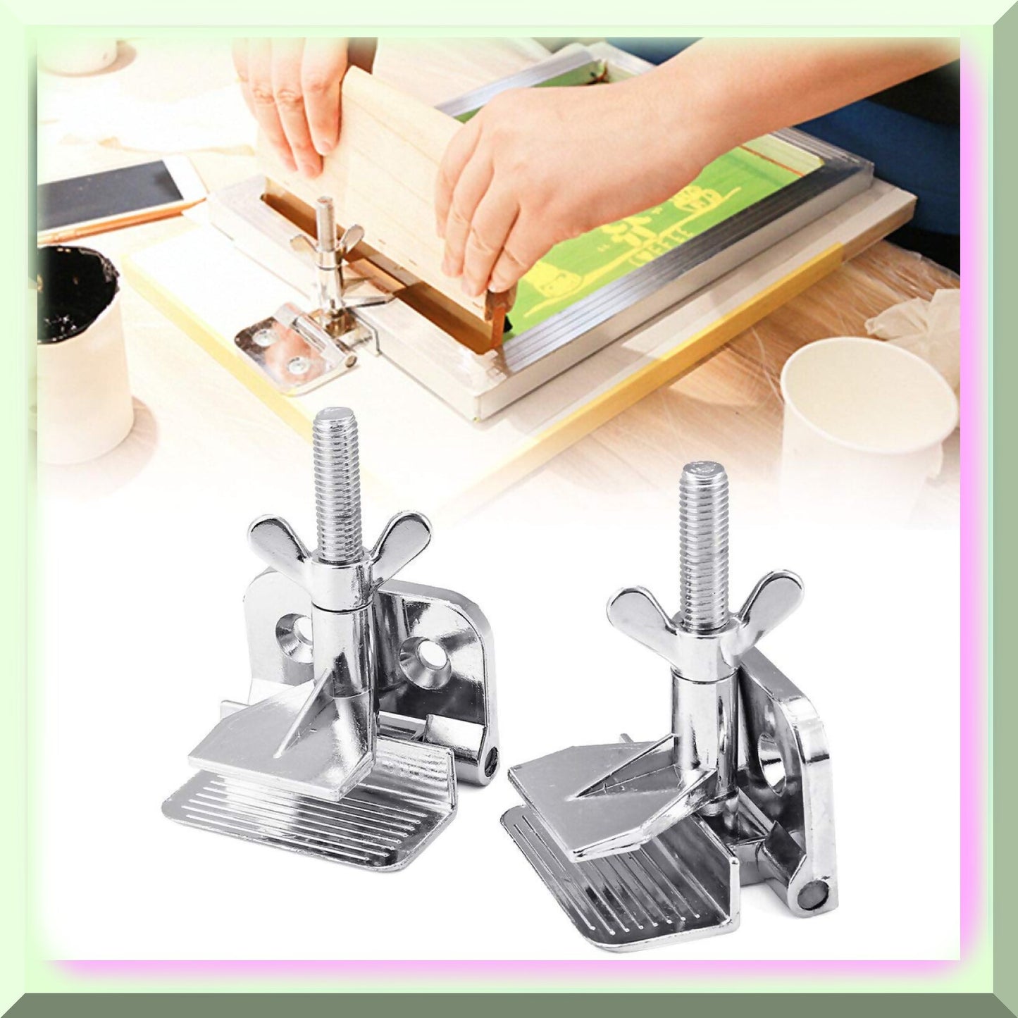 Heavy Duty Zinc Alloy Butterfly Print Screen Clamp Set 2 pcs
