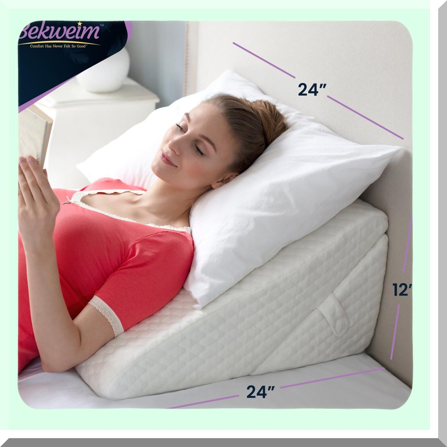ComfortMax 7-in-1 Memory Foam Pillow Wedge - Adjustable Body Positioner for Acid Reflux, Sleep Apnea, Gerd, Heartburn, Back & Knee Pain Relief.