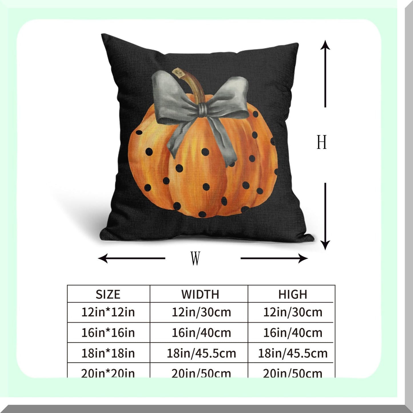 Spooky Pumpkin Ghost Pillow Cover Set - 18x18 Inch Black Cotton Linen Throw Case for Home Decor, Couch Sofa, Outdoor Holiday Party