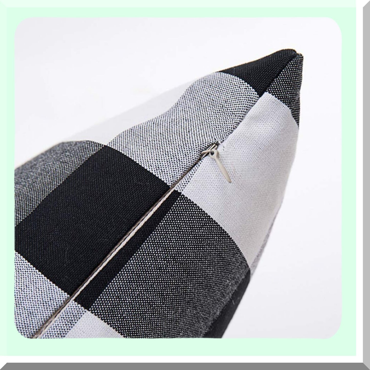 Checker Stripe Summer Farmhouse Pillow Covers - Set of 4