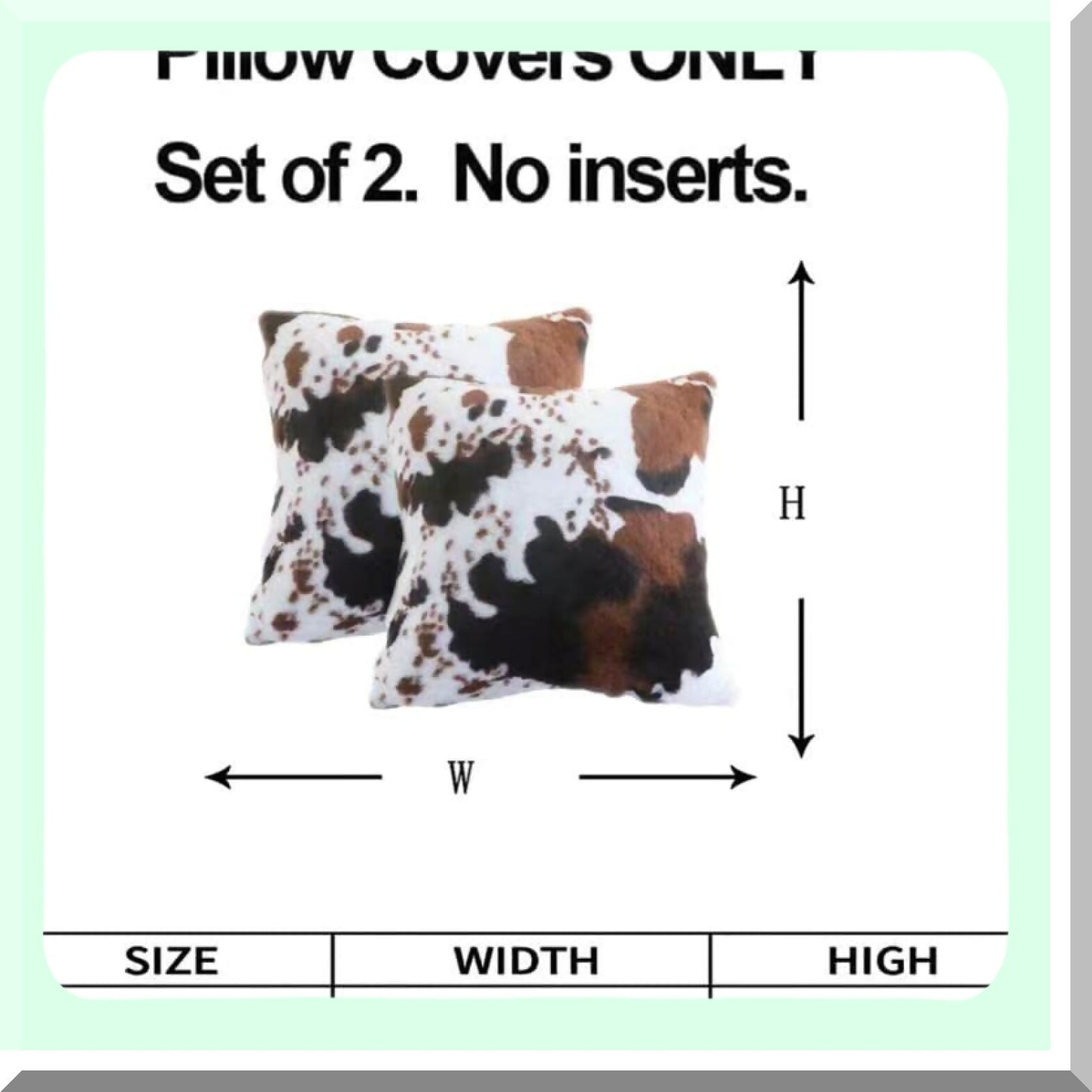 Rustic Farm Cowhide Pillow Covers - Western Country Decor Cushion Case for Sofa & Couch - Luxury Soft Plush Throw Pillows - Brown, White, Black