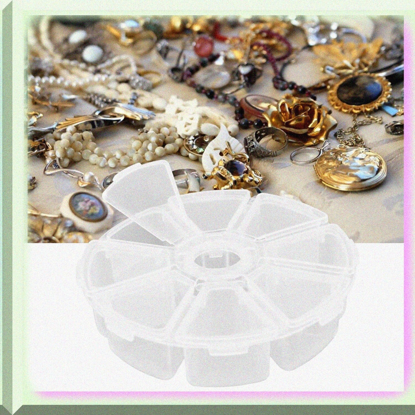 8 Grids Clear Plastic Jewelry Storage Box