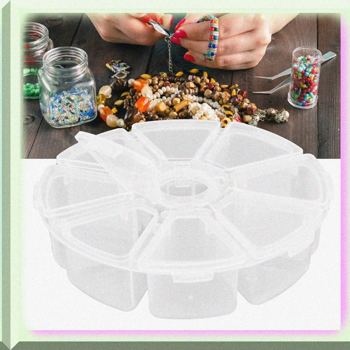 8 Grids Clear Plastic Jewelry Storage Box