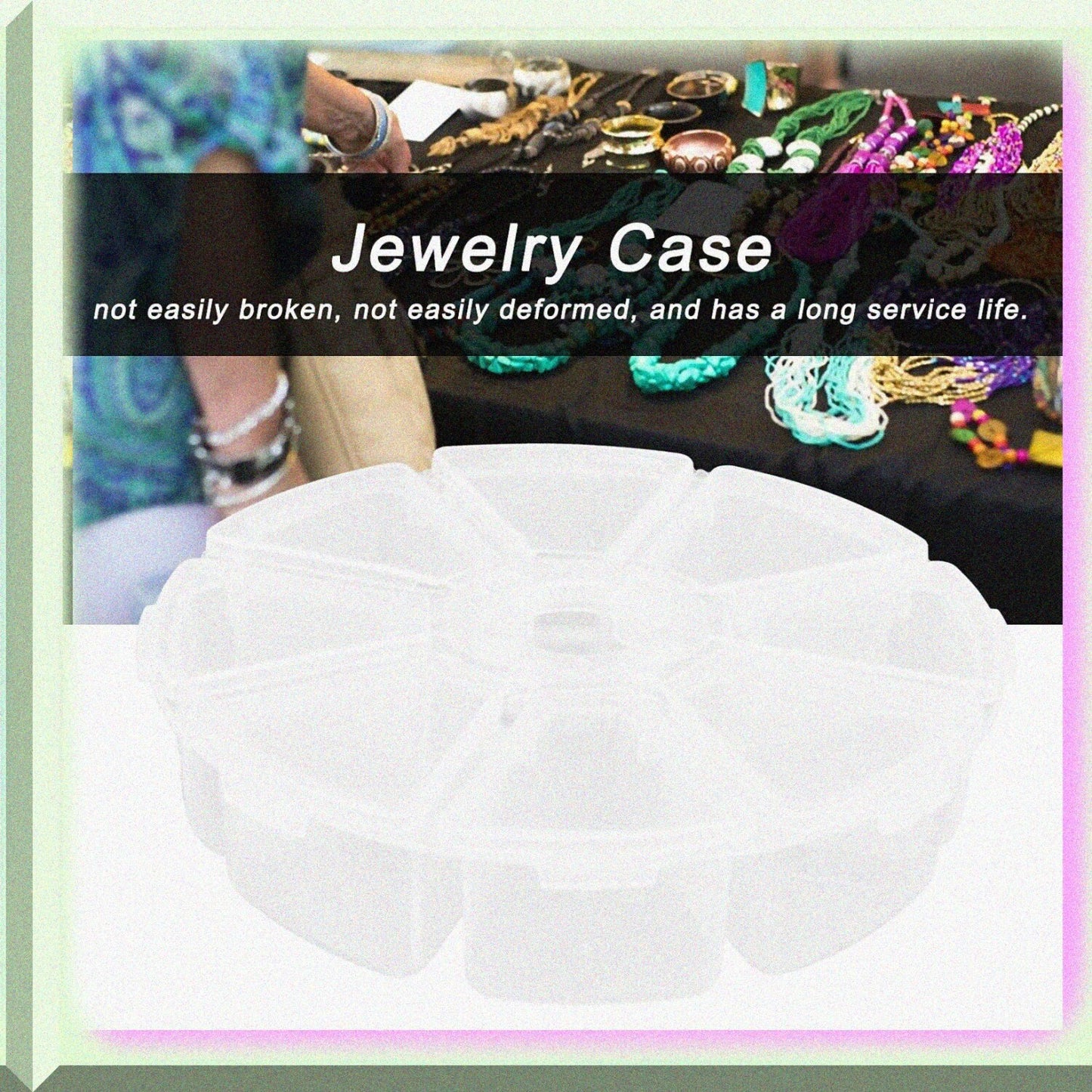 8 Grids Clear Plastic Jewelry Storage Box
