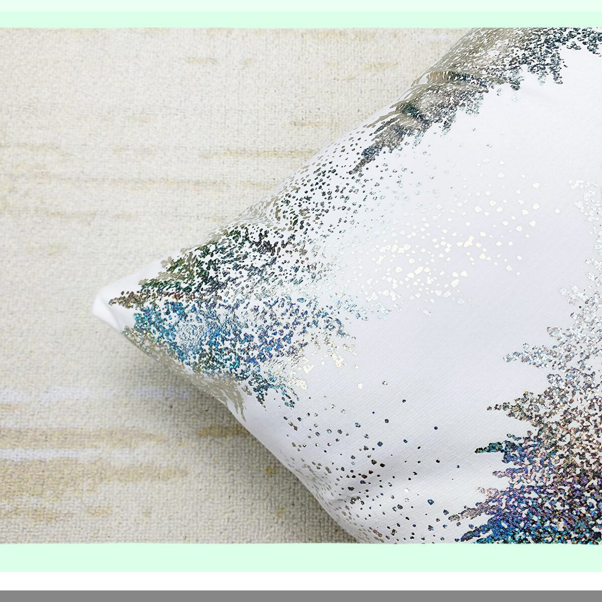 Snowflake Silver Stamping Pillow Cover Set - Pack of 4 Decorative Throw Cushion Cases for Couch, Bedroom, Car - 18x18 inches