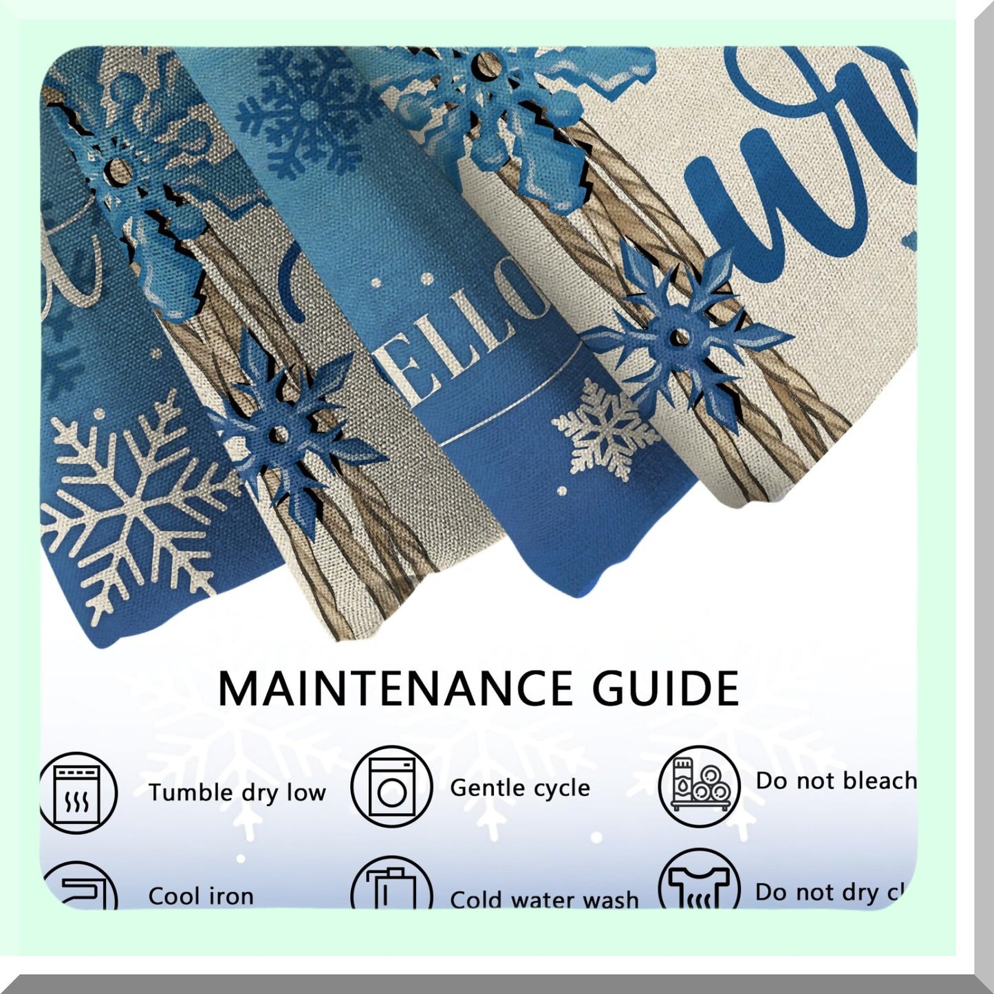 Winter Wonderland Snowflake Pillow Covers - Set of 4 | Shake Your Hakes Blue Cushion Cases | Let It Snow Holiday Decor - 18x18 | Seasonal Home Decoration - Warm Winter Wishes