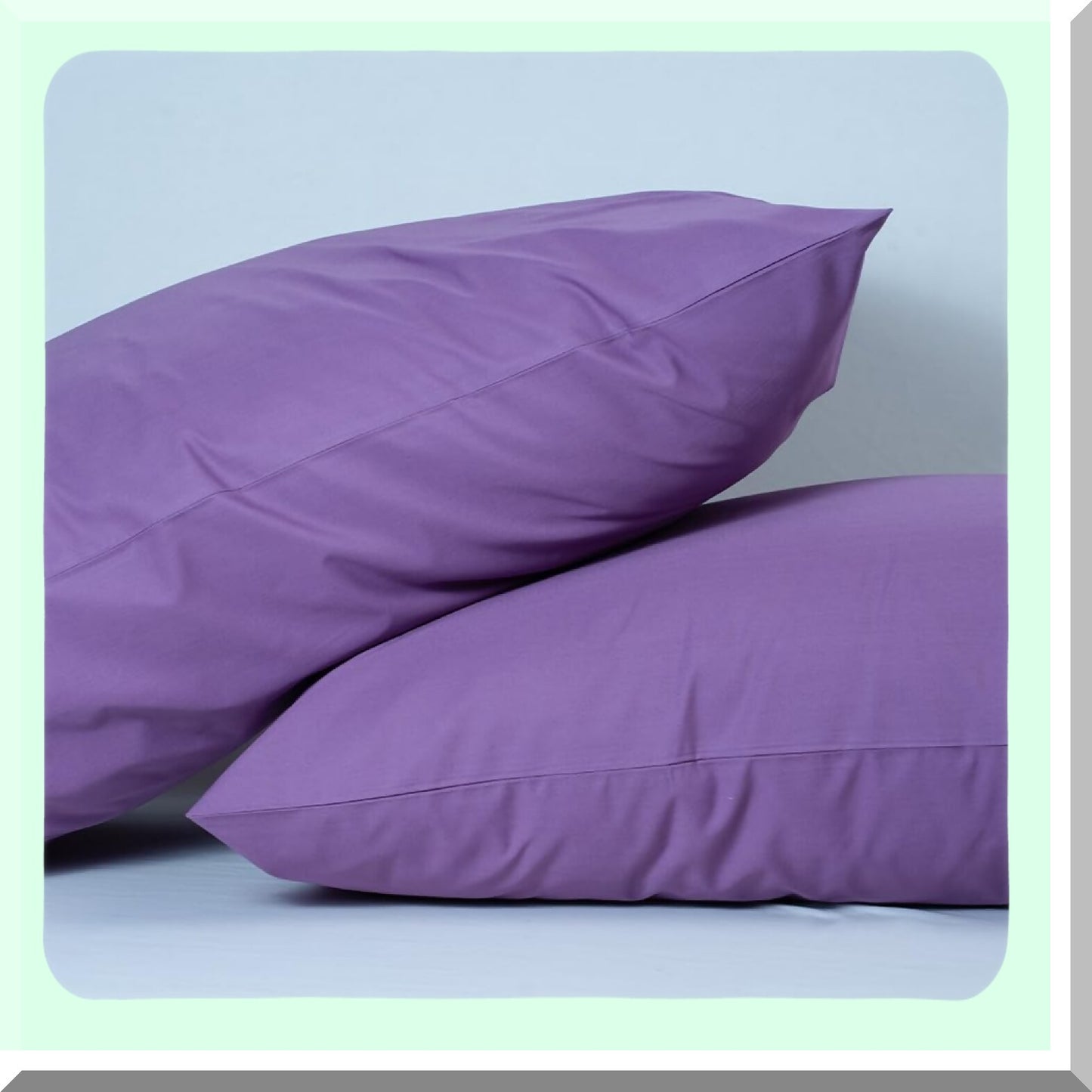 Luxury Cotton Pillowcase Set - 400 Thread Count, Long Staple, Silky Soft Pillow Covers - Durable & Natural Hotel Quality Bedding - Lavender Queen Size