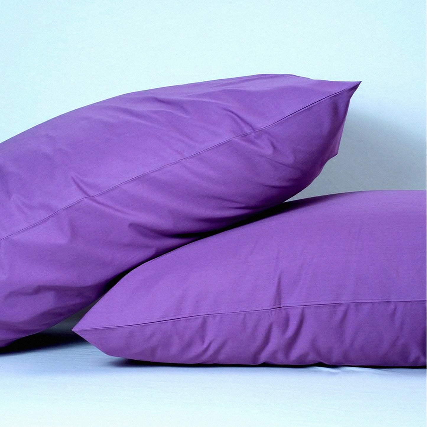 Luxury Cotton Pillowcase Set - 400 Thread Count, Long Staple, Silky Soft Pillow Covers - Durable & Natural Hotel Quality Bedding - Lavender Queen Size