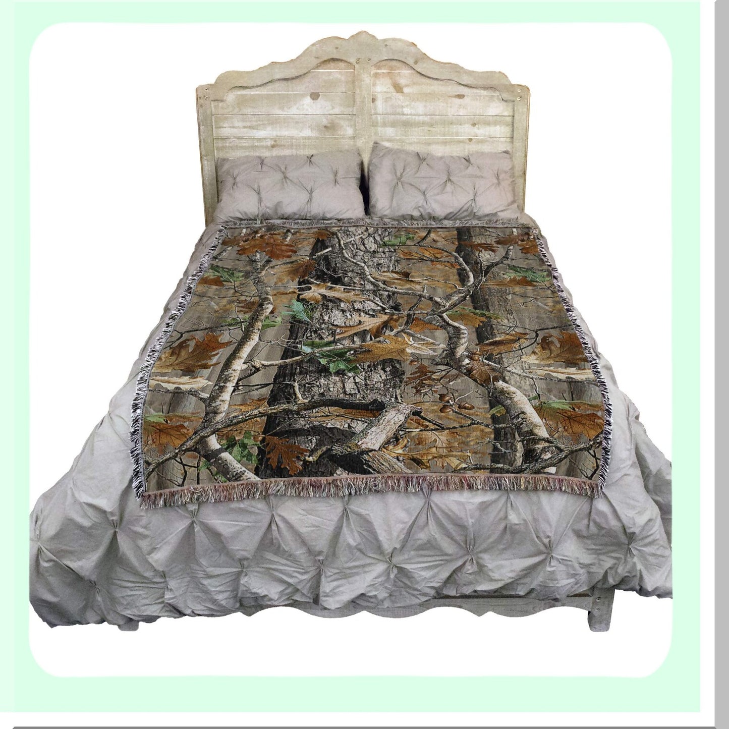 Rustic Retreat Cotton Camo Blanket - Perfect Lodge Cabin Gift, 72x54 USA-Made Tapestry Throw