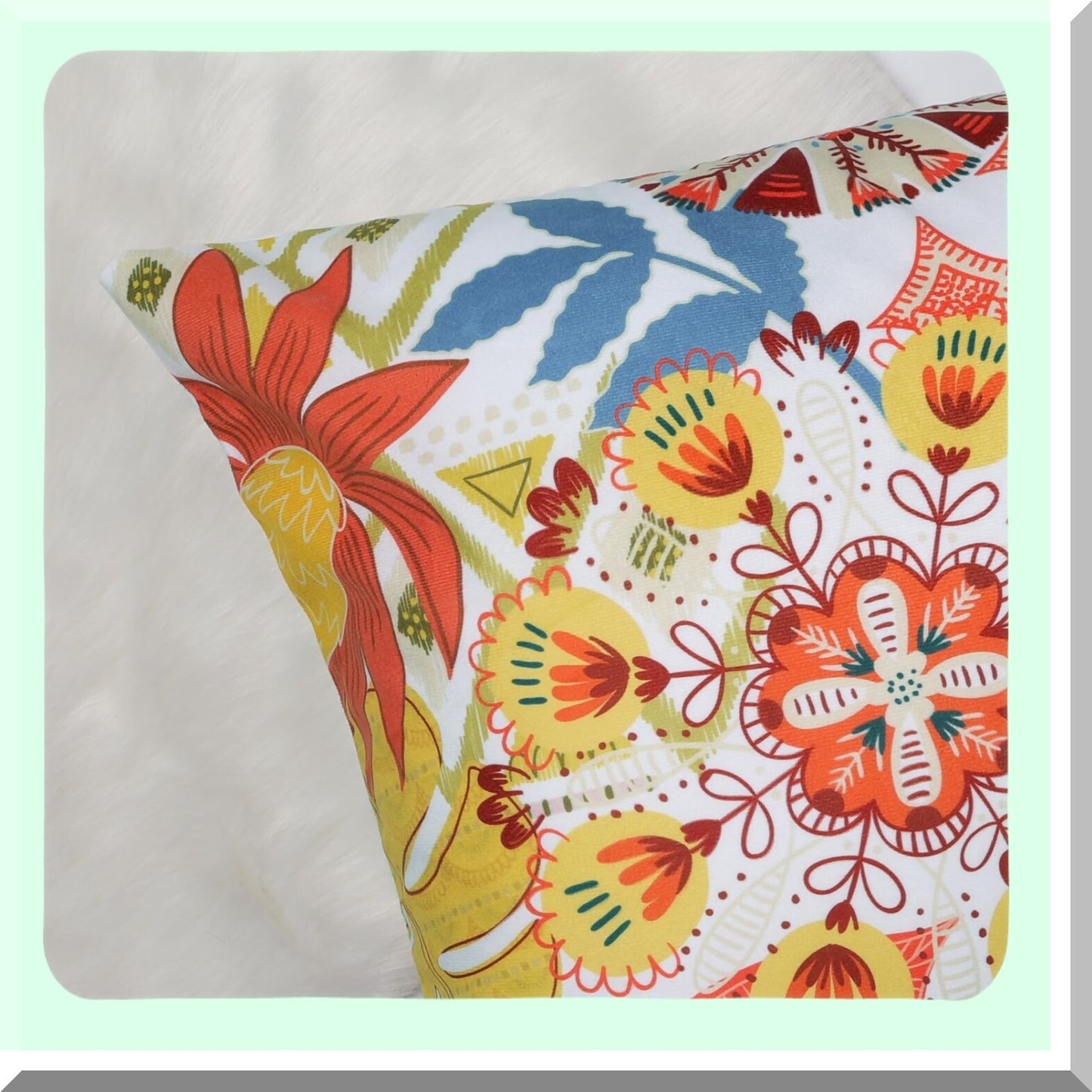 Orange Bloom Velvet Pillow Covers - Set of 4 | Boho Floral Decor Cushion Cases 18x18 for Couch, Sofa, Bed - Soft Home Decor Accents