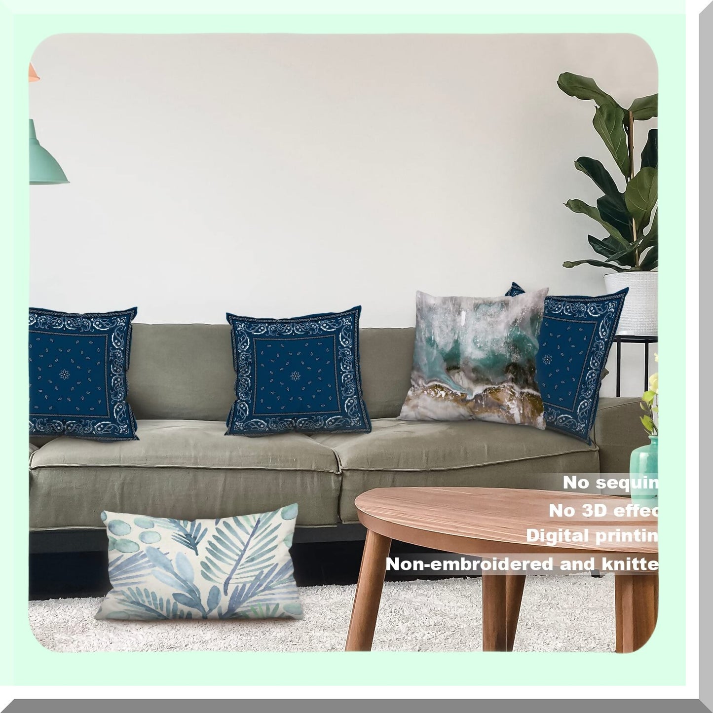 Floral Paisley Bandana Silk Pillow Covers - Set of 2, 18x18 Inch Decorative Cushion Throw Pillowcase for Outdoor Sofa and Couch