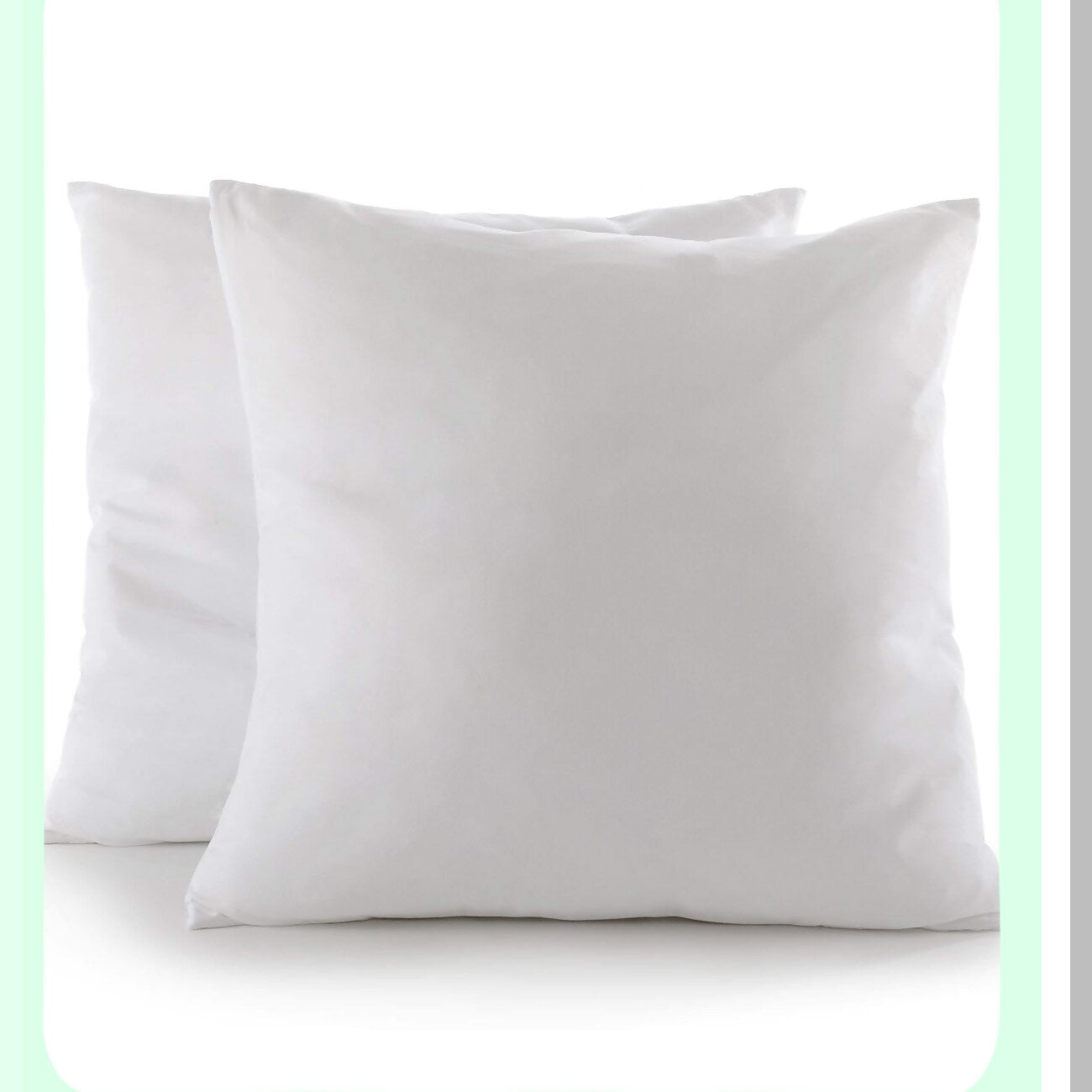 White Square Throw Pillow Set - 20" x 20" Decorative Cushions for Couch Sofa Bed - Zippered Cover Included - Accent Pillows with Insert