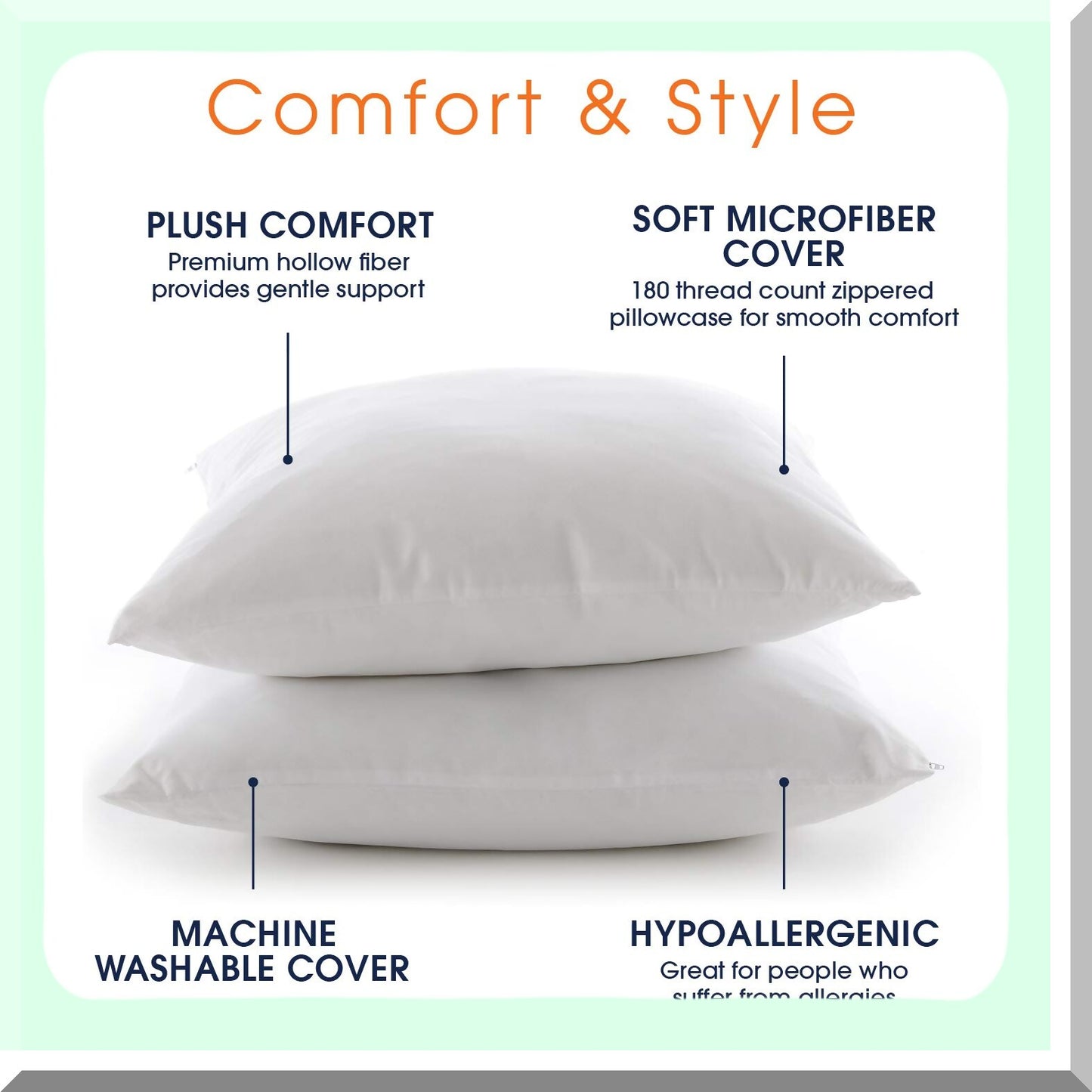 White Square Throw Pillow Set - 20" x 20" Decorative Cushions for Couch Sofa Bed - Zippered Cover Included - Accent Pillows with Insert