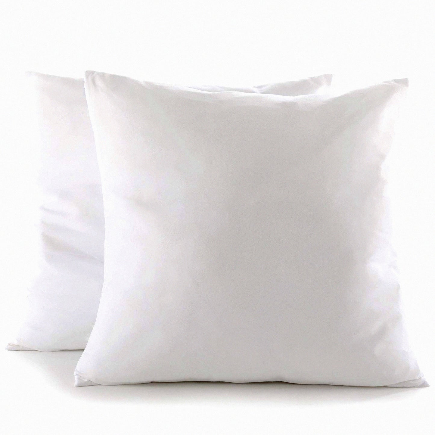 White Square Throw Pillow Set - 20" x 20" Decorative Cushions for Couch Sofa Bed - Zippered Cover Included - Accent Pillows with Insert