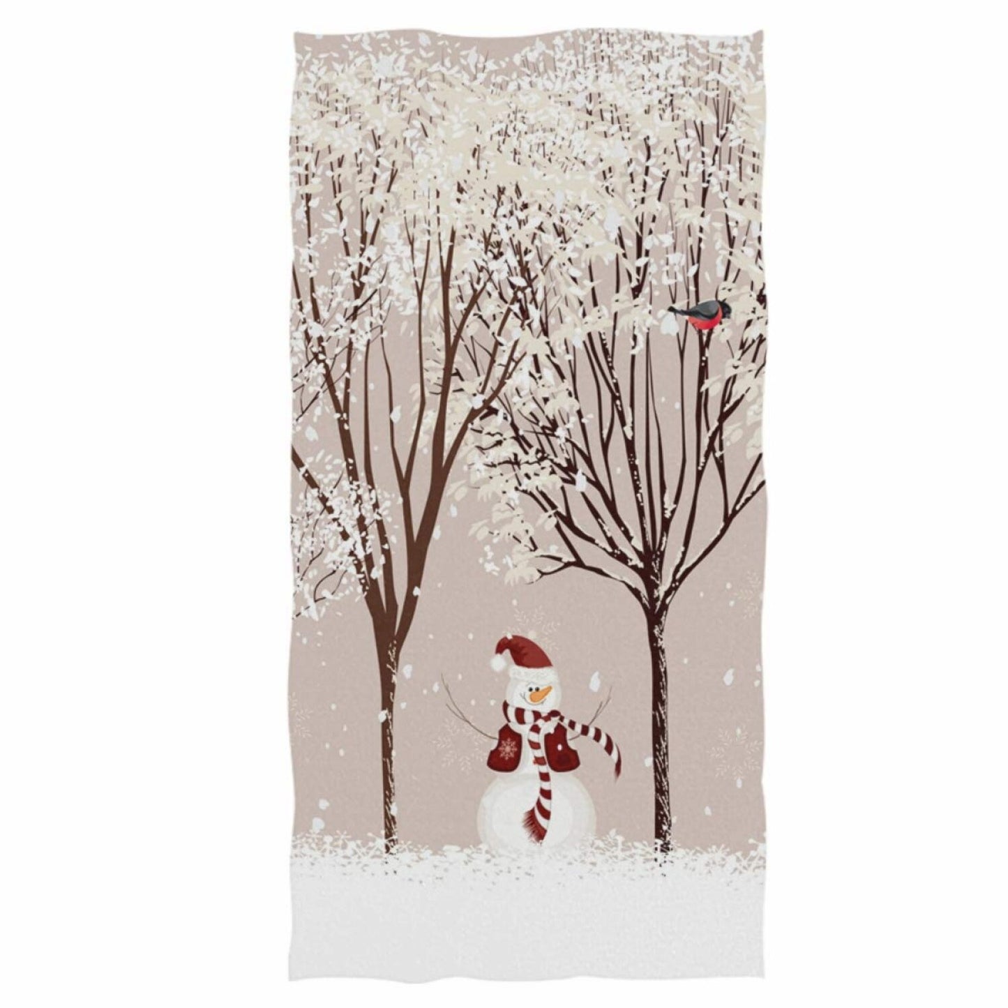 Winter Snowman Hand Towel 16x30 in Bathroom Decor