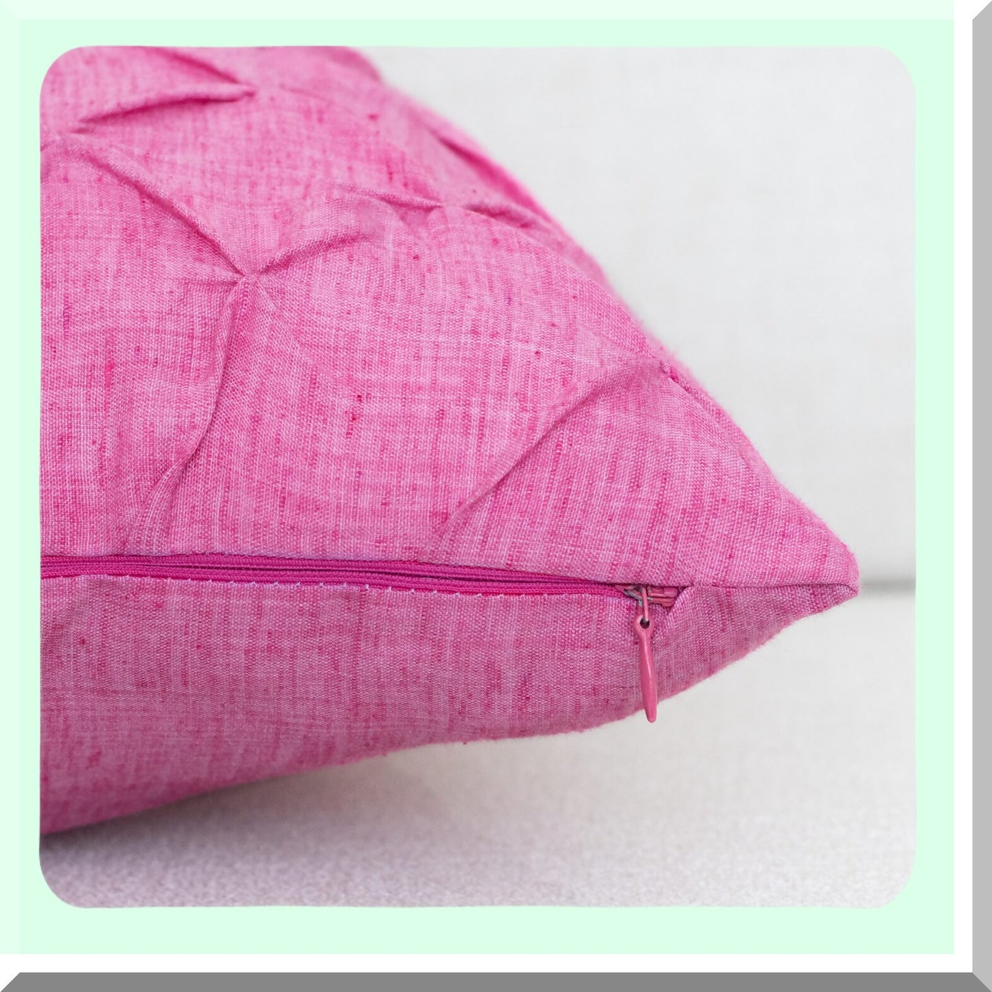 Luxury Linen Pleat Pillow Covers - Fuchsia Pink Decorative Throw Cushion Cases, Elegant Textured Design, 18x18 Inch, Set of 2