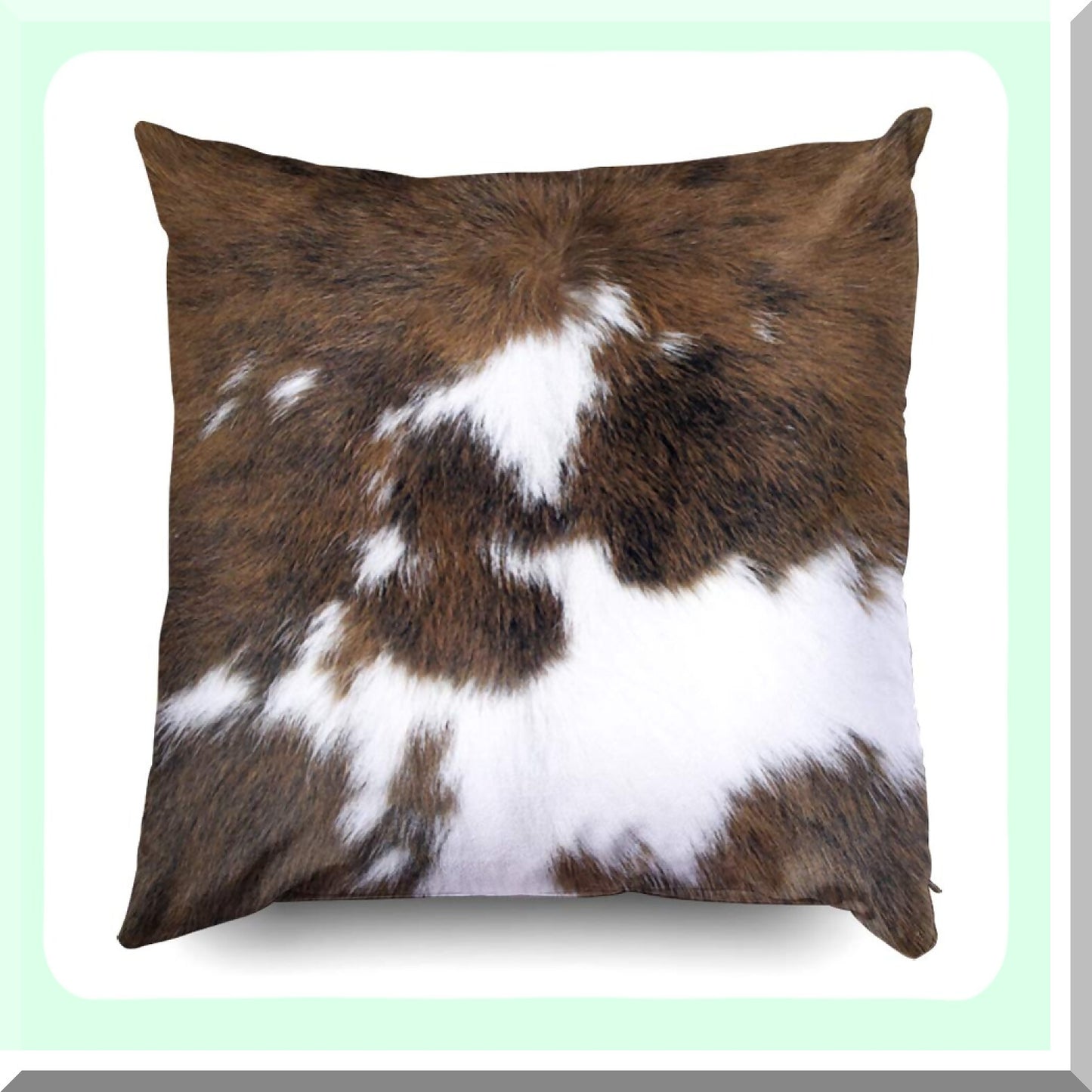 Cowhide Accent Pillowcase Set - 20X20Inch Zippered Cushion Covers - Decorative Throw Pillow Cases for Home Decor - Custom Cotton Pack of 2