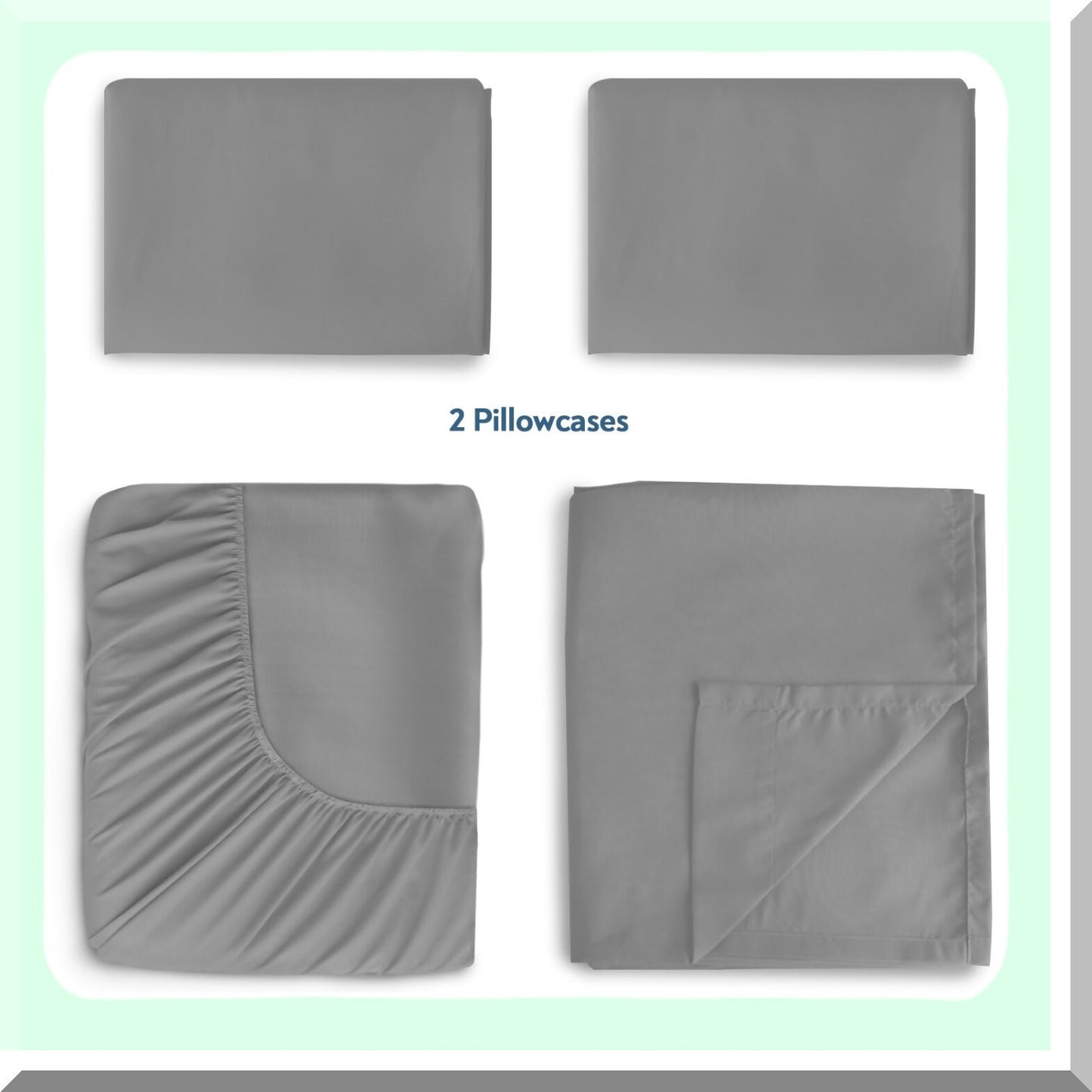 BreathEasy Queen Air Mattress Sheet Set - 4 Piece Deep Pocket Grey Sheets - Soft & Breathable Queen Size Sheets with Extra Deep Pocket up to 24 Inches