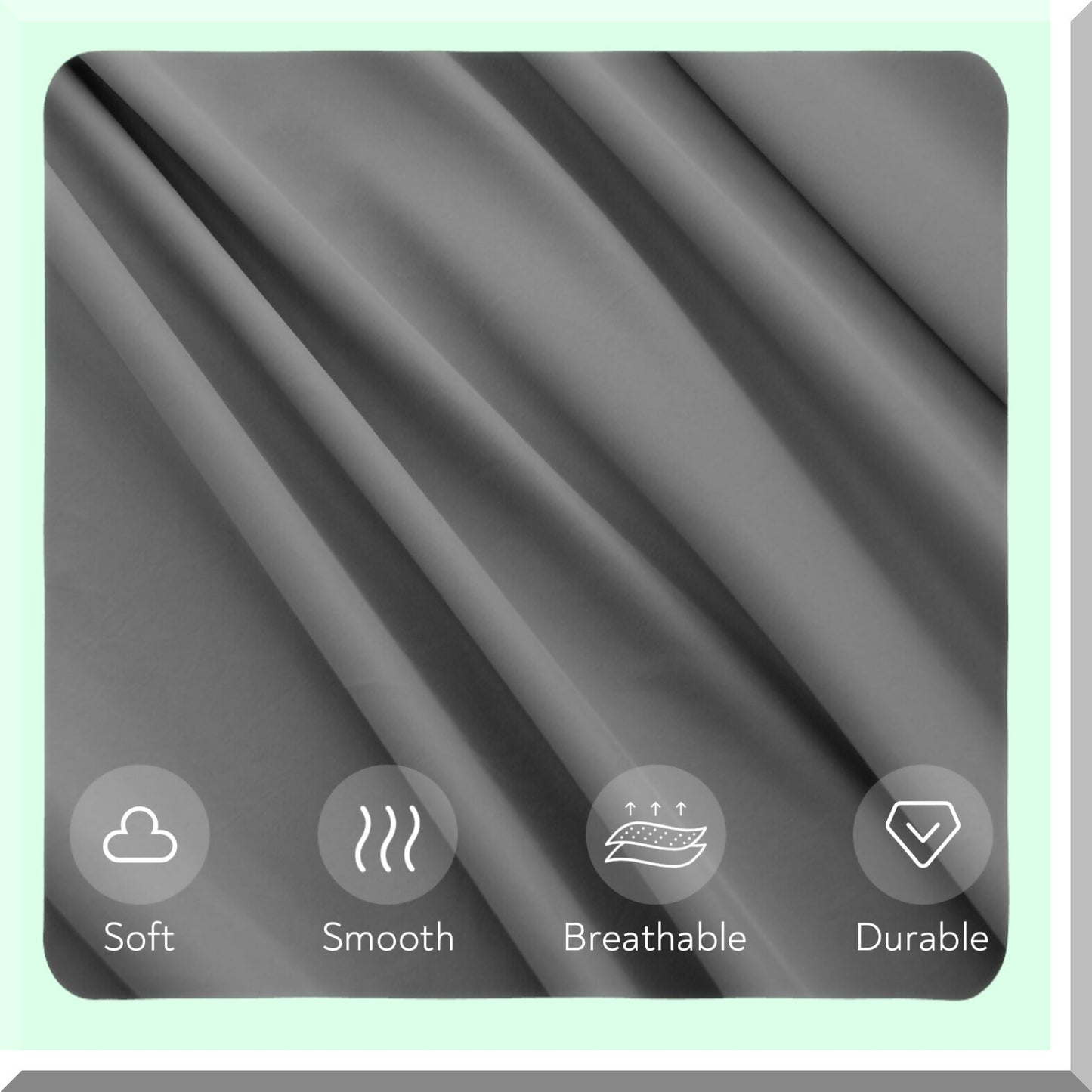 BreathEasy Queen Air Mattress Sheet Set - 4 Piece Deep Pocket Grey Sheets - Soft & Breathable Queen Size Sheets with Extra Deep Pocket up to 24 Inches