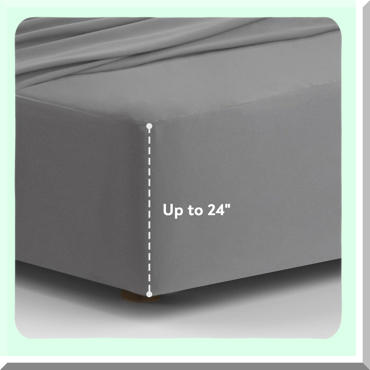 BreathEasy Queen Air Mattress Sheet Set - 4 Piece Deep Pocket Grey Sheets - Soft & Breathable Queen Size Sheets with Extra Deep Pocket up to 24 Inches