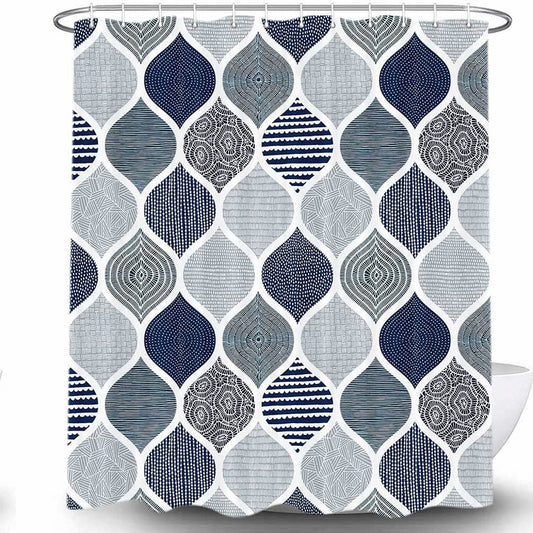Boho Blue Grey Shower Curtain 72x72