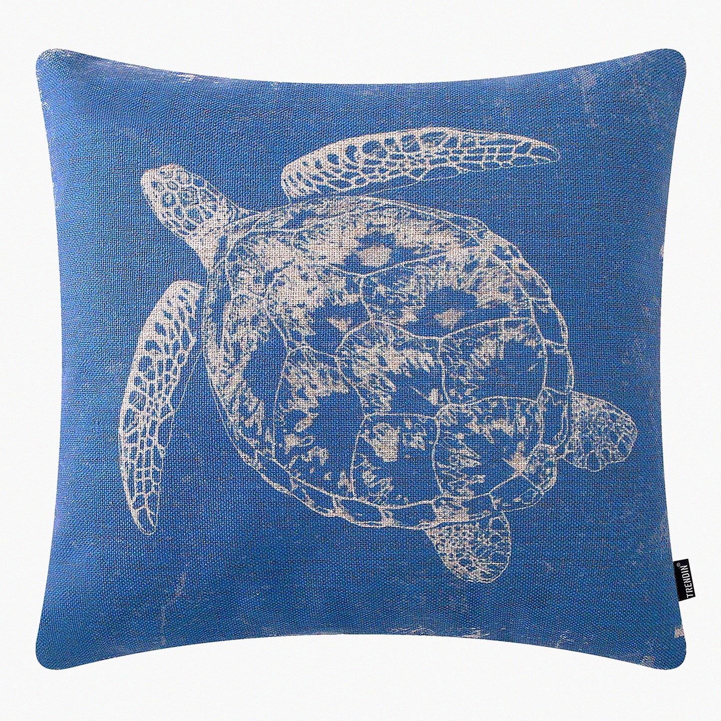 Nautical Ocean Turtle Pillowcase - Coastal Sea Decorative Cushion Cover for Patio Couch Sofa - Square Throw Pillow Cover 18x18 inches
