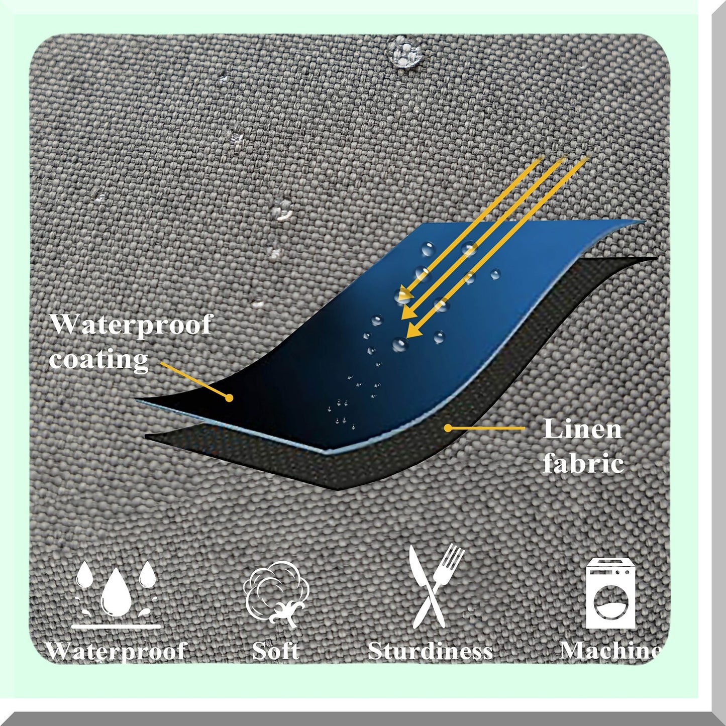 Euro Grey Outdoor Pillow Covers Set - 20x20 Decorative Throw Pillows - Pack of 4 - Light Grey Couch Pillowcase - Weather-Resistant Patio Cushion Covers