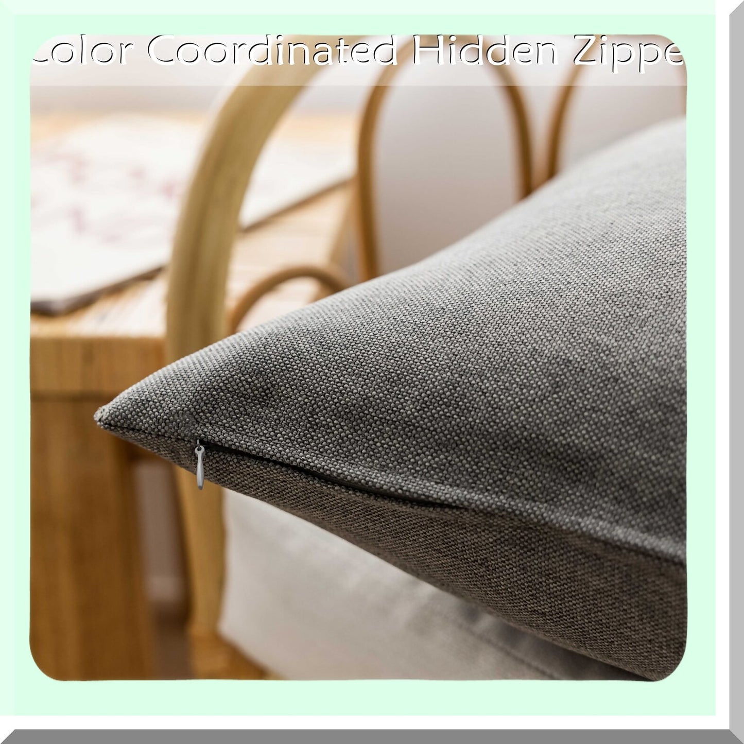 Euro Grey Outdoor Pillow Covers Set - 20x20 Decorative Throw Pillows - Pack of 4 - Light Grey Couch Pillowcase - Weather-Resistant Patio Cushion Covers