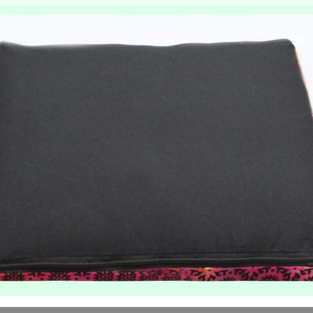 Bohemian Dream Floor Pillow Cover - Round Ottoman Pouf Cushion with Zipper, Elephant Flower Design - 18" Square - Dog Bed, Seating Poufs